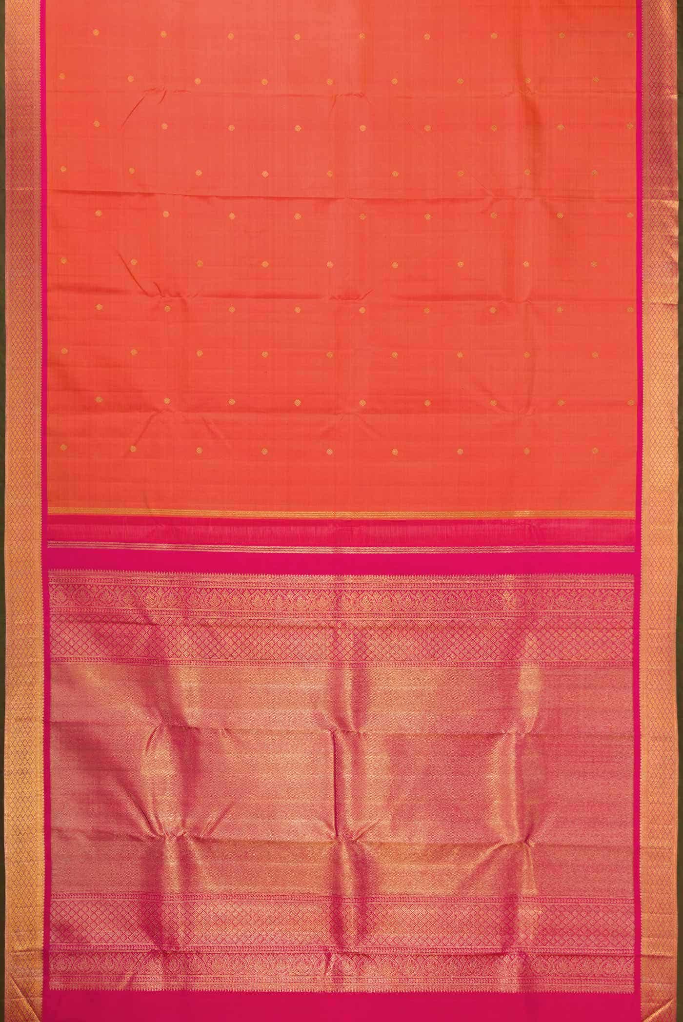 Orange Dual Tone Kanchipuram Silk Saree