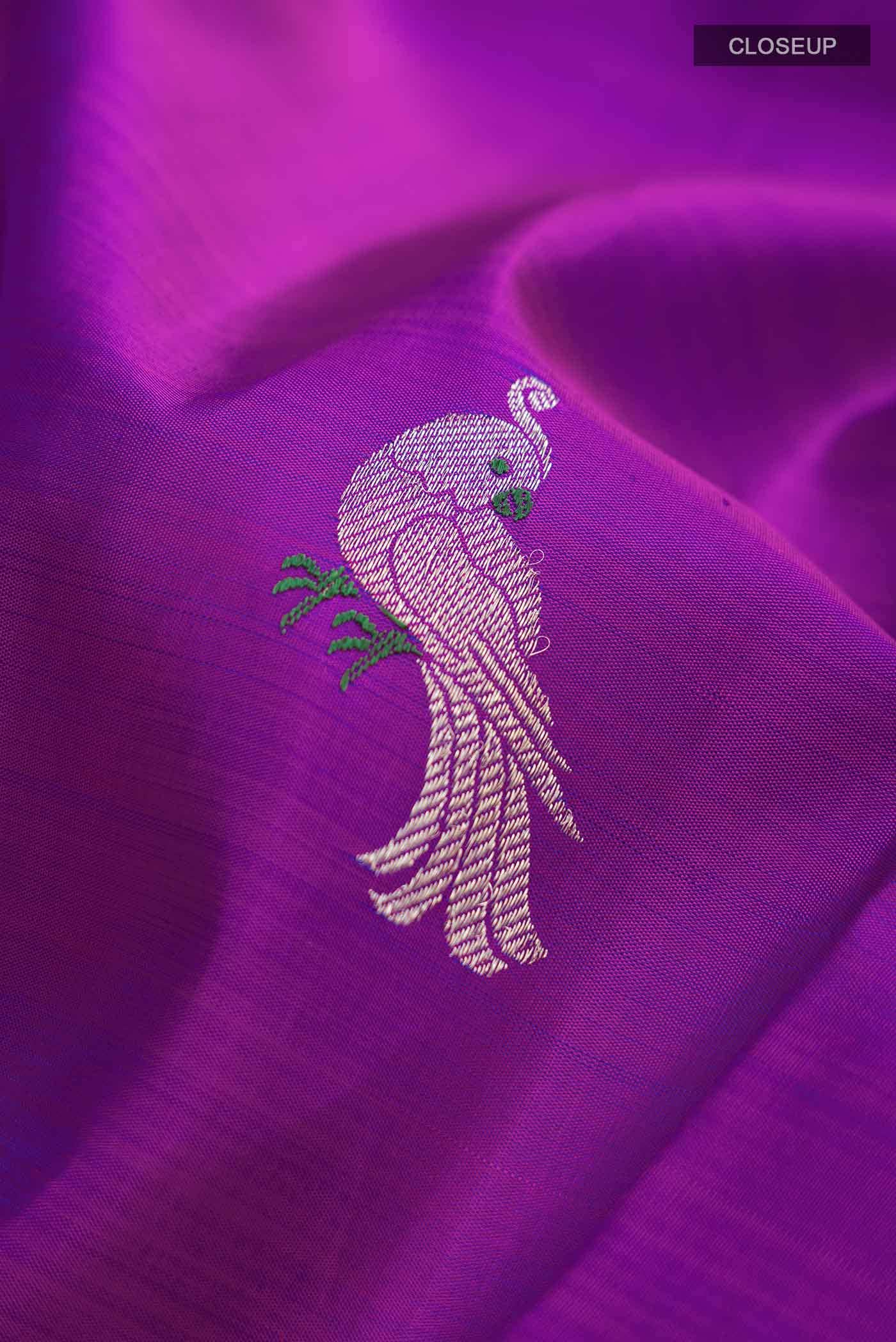 Purple Kanchipuram Silk Saree