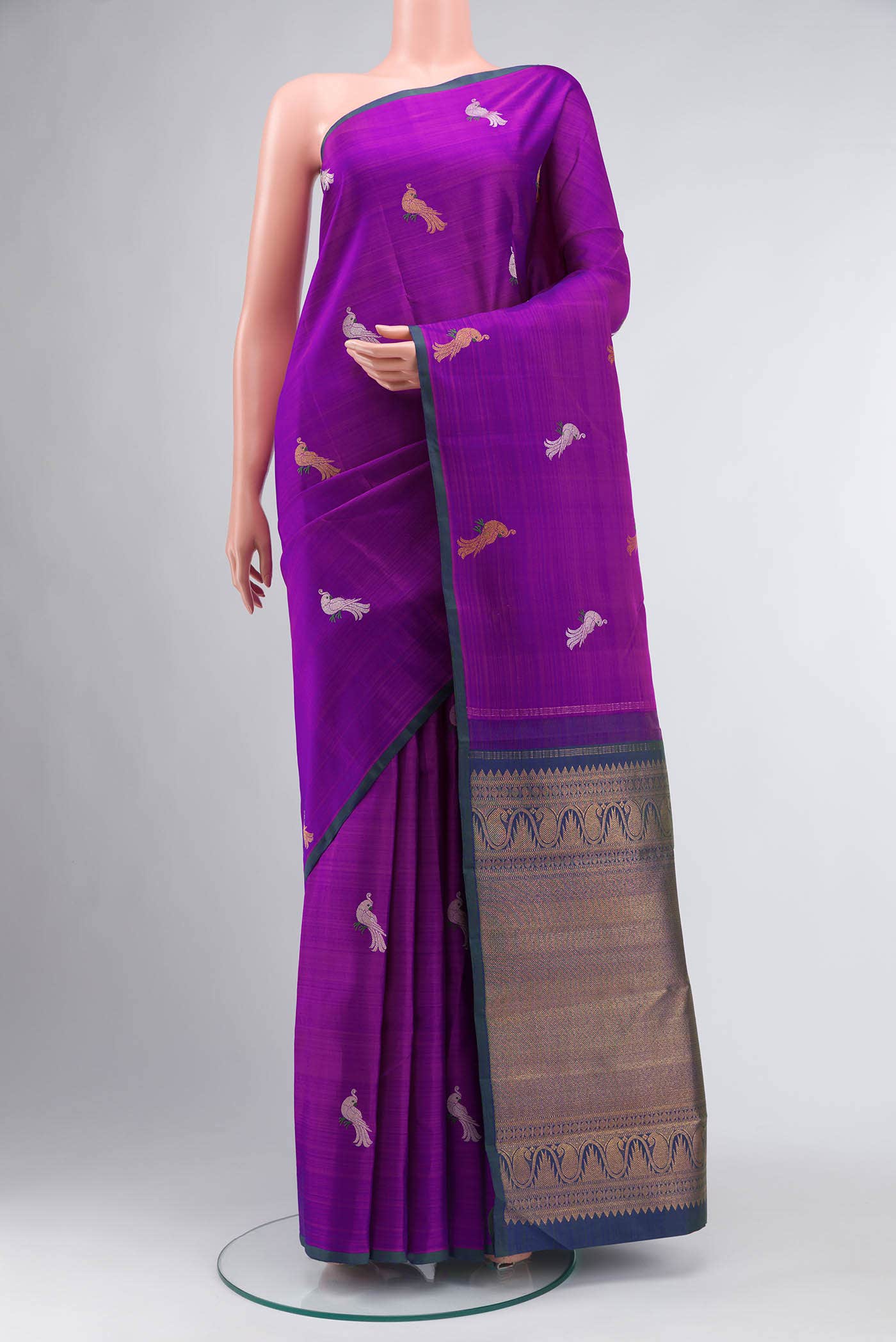 Purple Kanchipuram Silk Saree