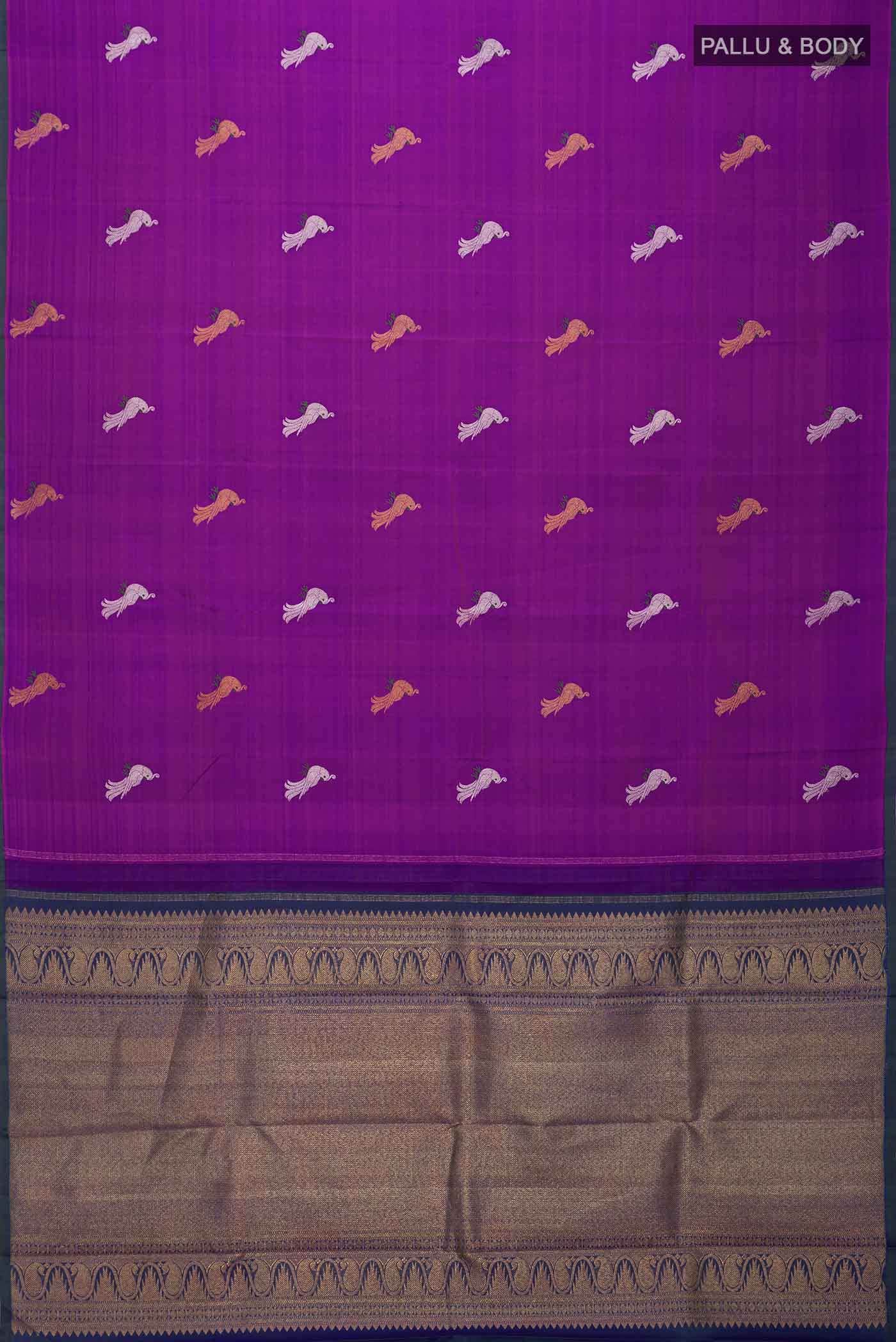 Purple Kanchipuram Silk Saree