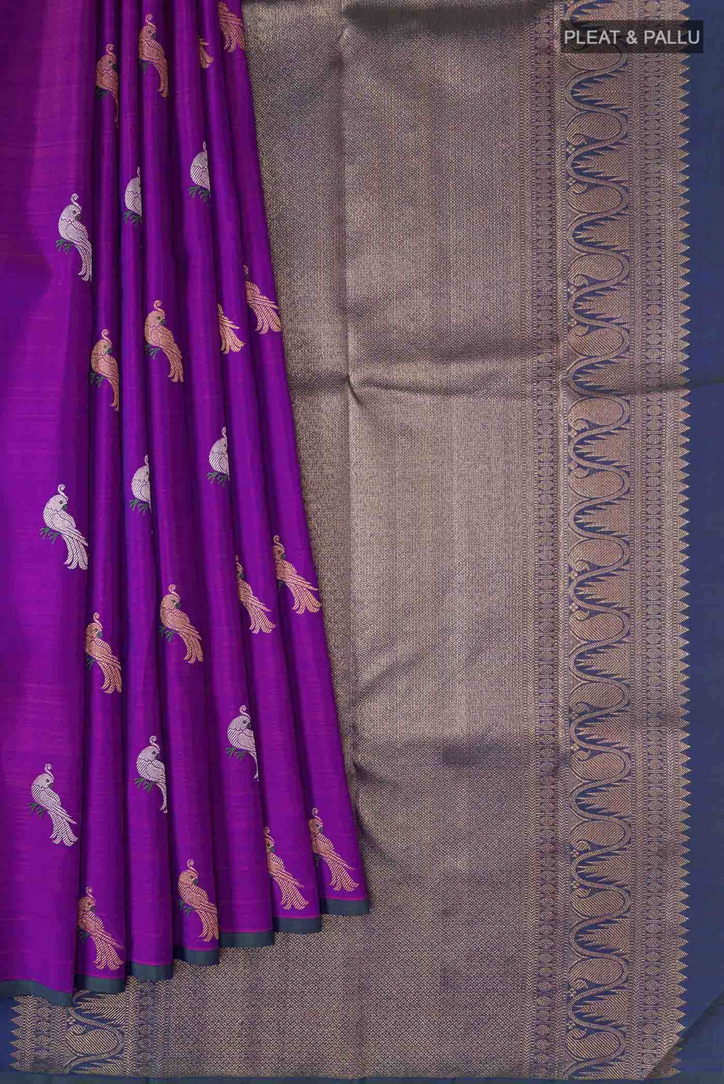 Purple Kanchipuram Silk Saree