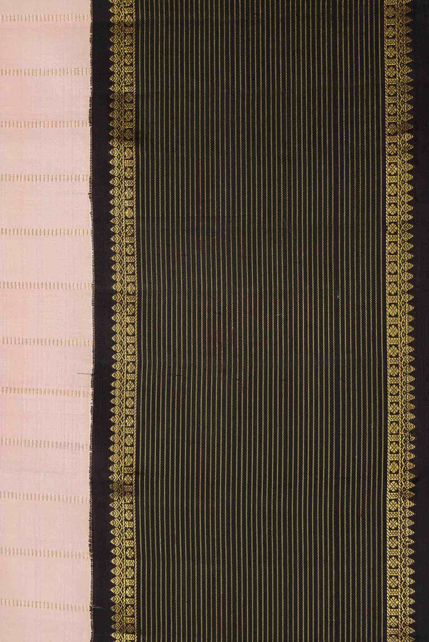 Pure Silk Pure Zari Rose Gold Dual Tone Kanchipuram Saree