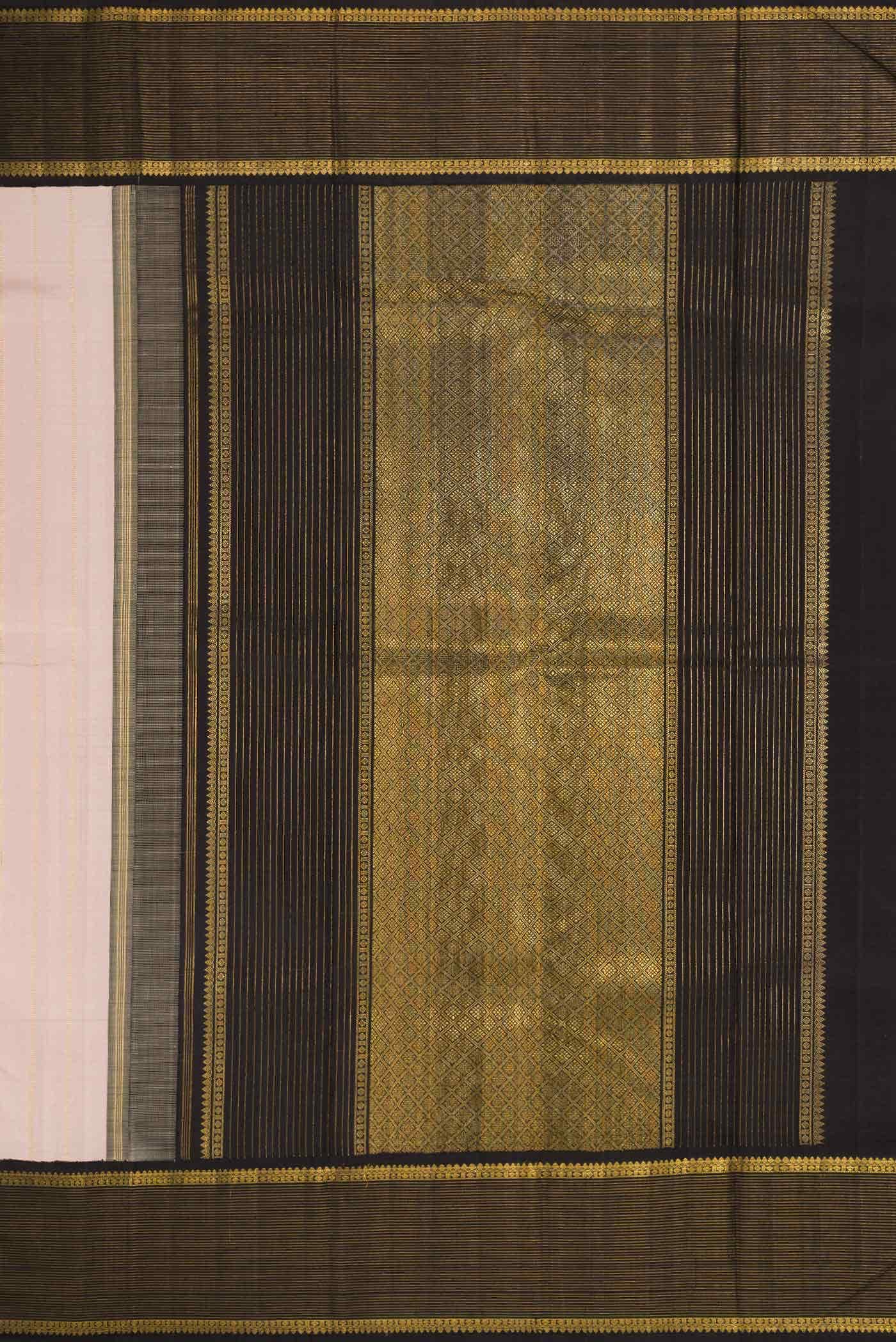 Pure Silk Pure Zari Rose Gold Dual Tone Kanchipuram Saree