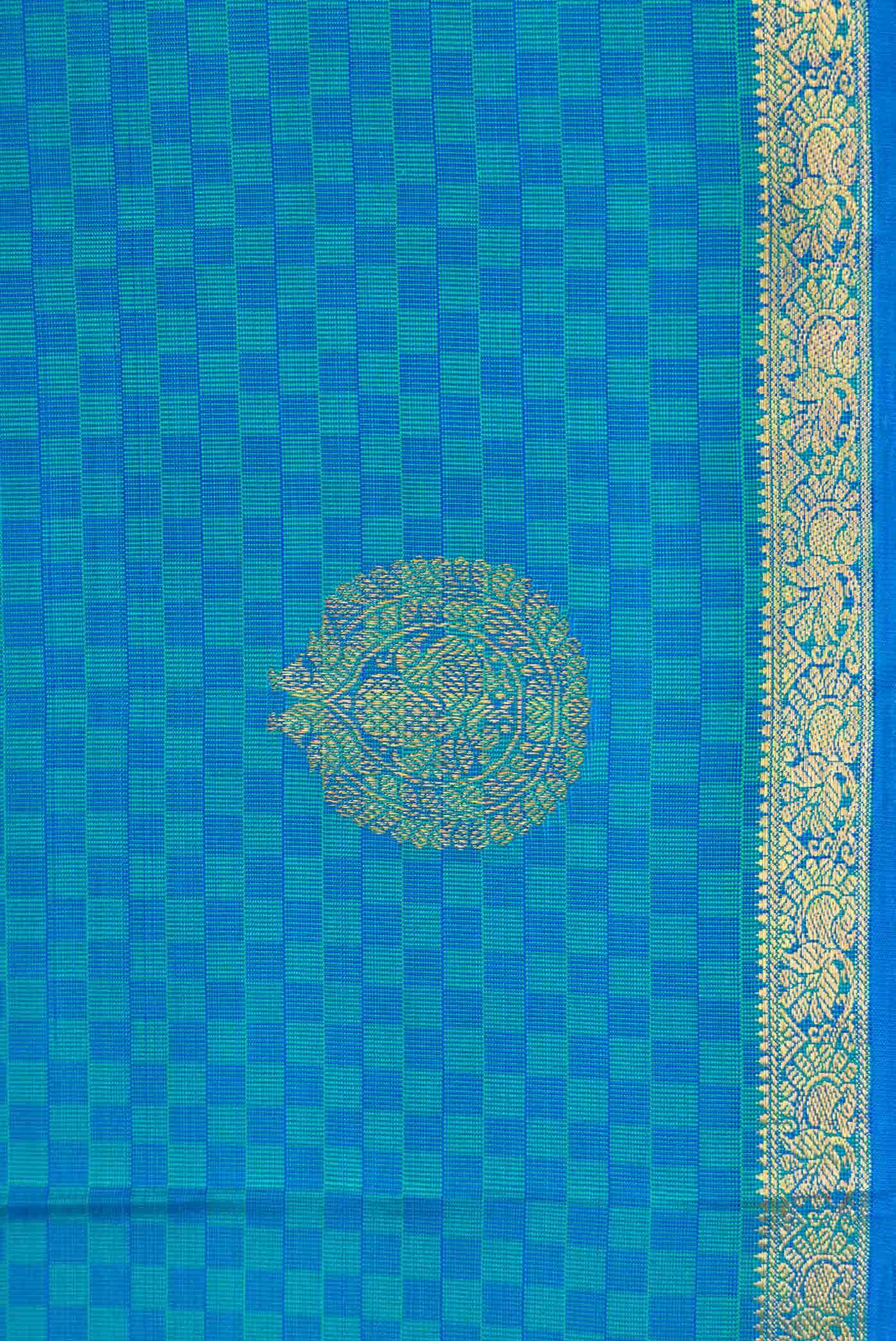 Sky Blue Dual Tone Kanchipuram Silk Saree