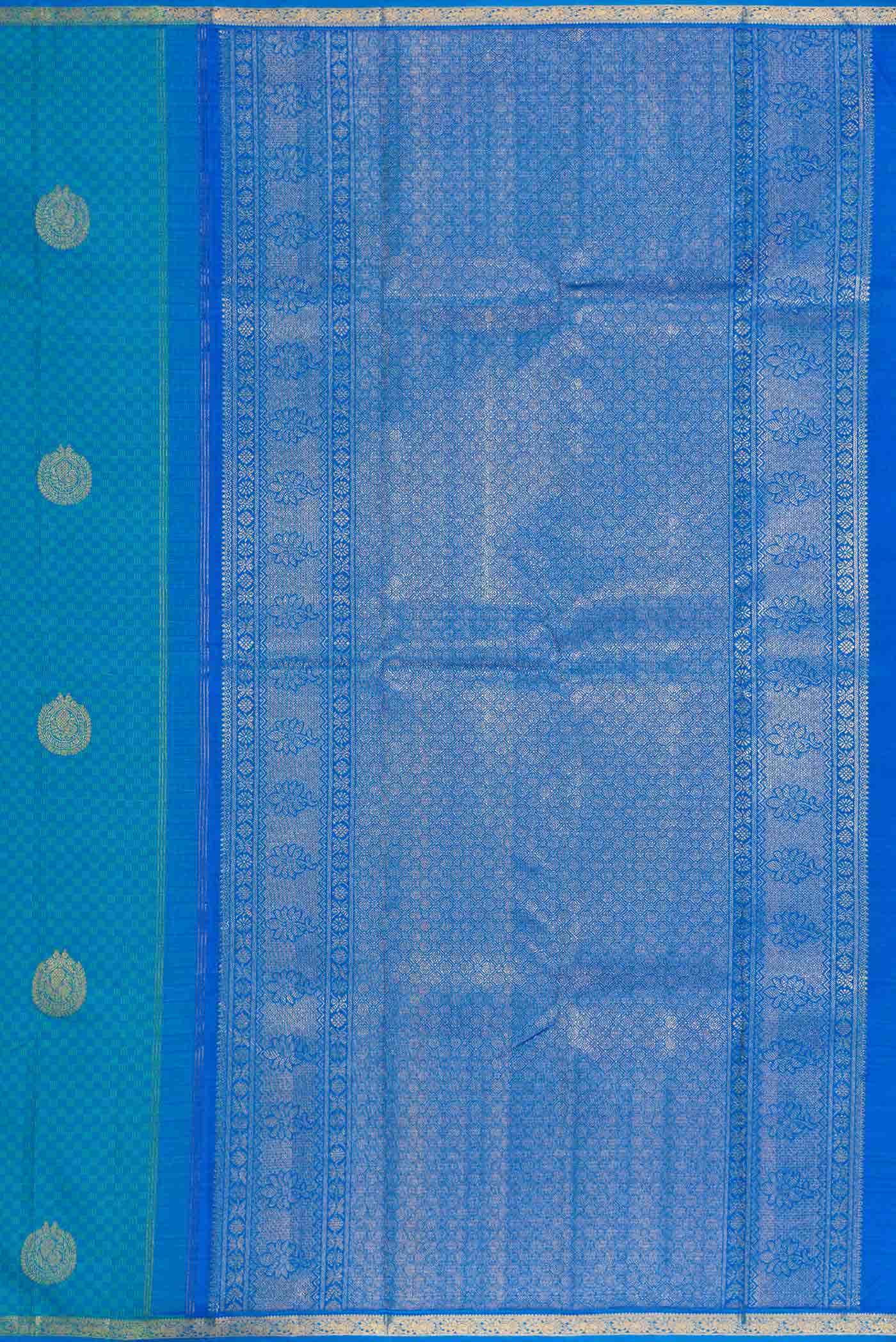 Sky Blue Dual Tone Kanchipuram Silk Saree