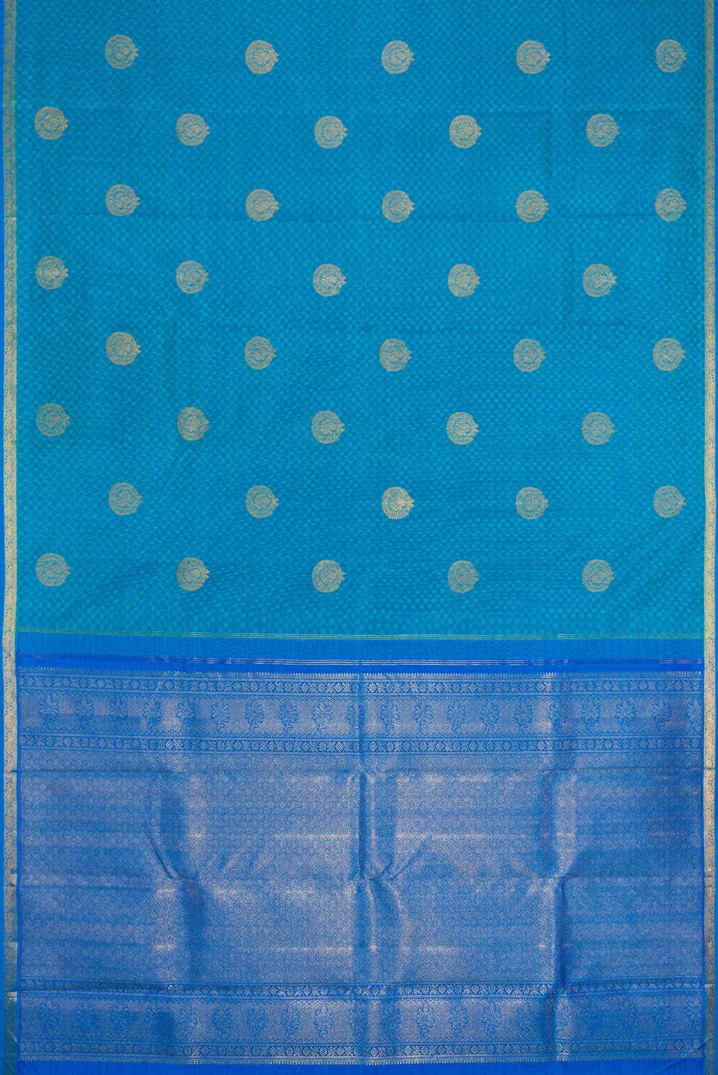 Sky Blue Dual Tone Kanchipuram Silk Saree