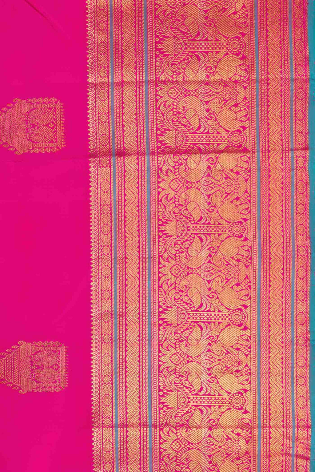 Pink Dual Tone Kanchipuram Silk Saree