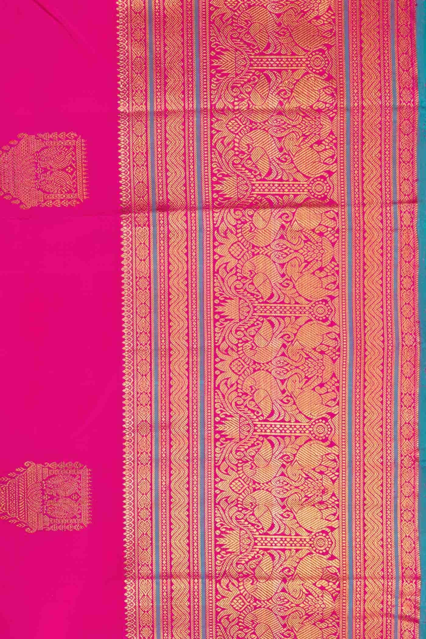 Pink Dual Tone Kanchipuram Silk Saree
