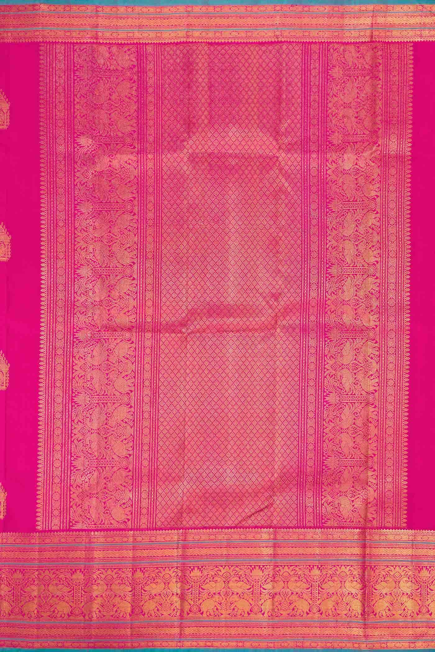 Pink Dual Tone Kanchipuram Silk Saree