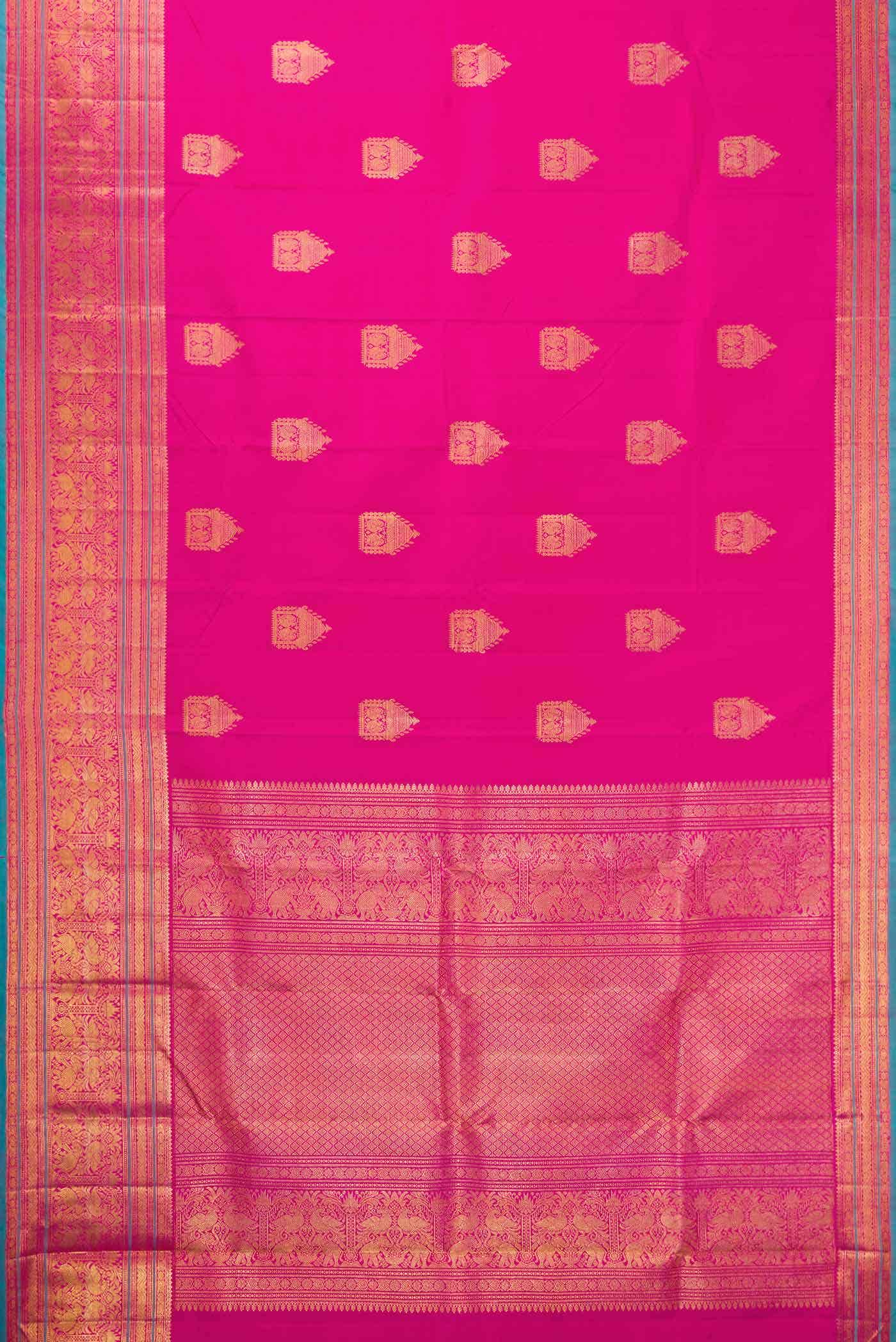 Pink Dual Tone Kanchipuram Silk Saree