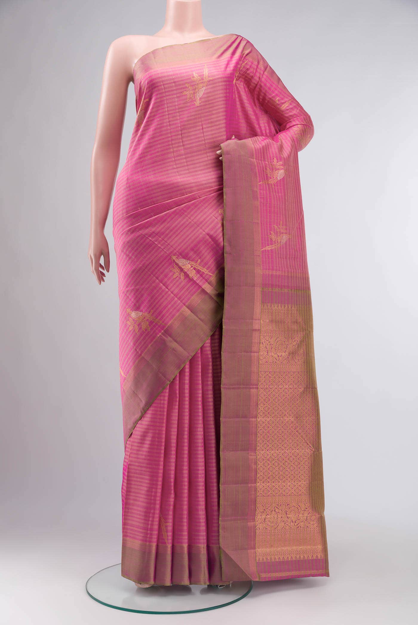 Pink Kanchipuram Silk Saree