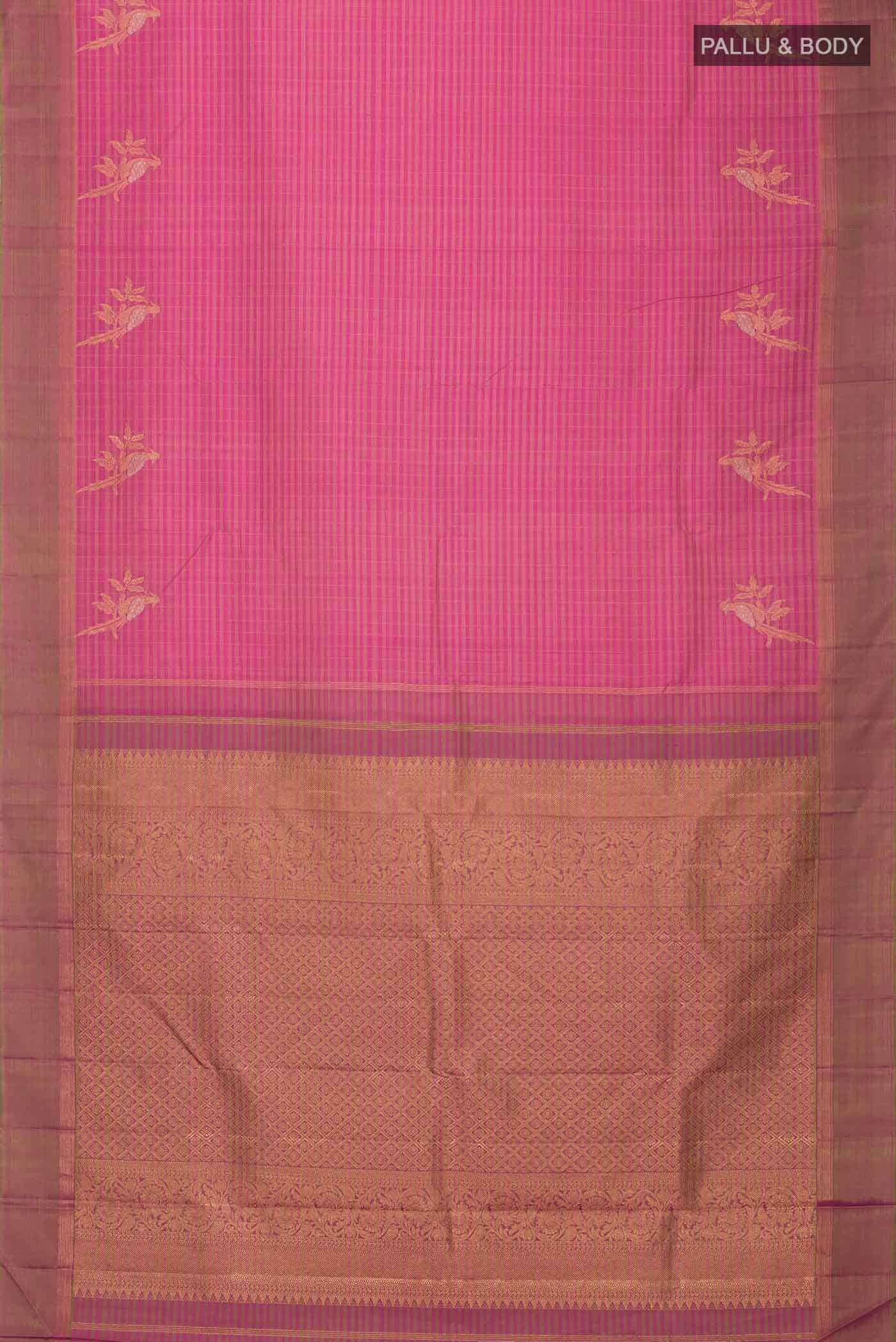 Pink Kanchipuram Silk Saree