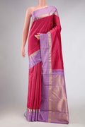 Dark Pink Dual Tone Kanjivaram Silk Saree