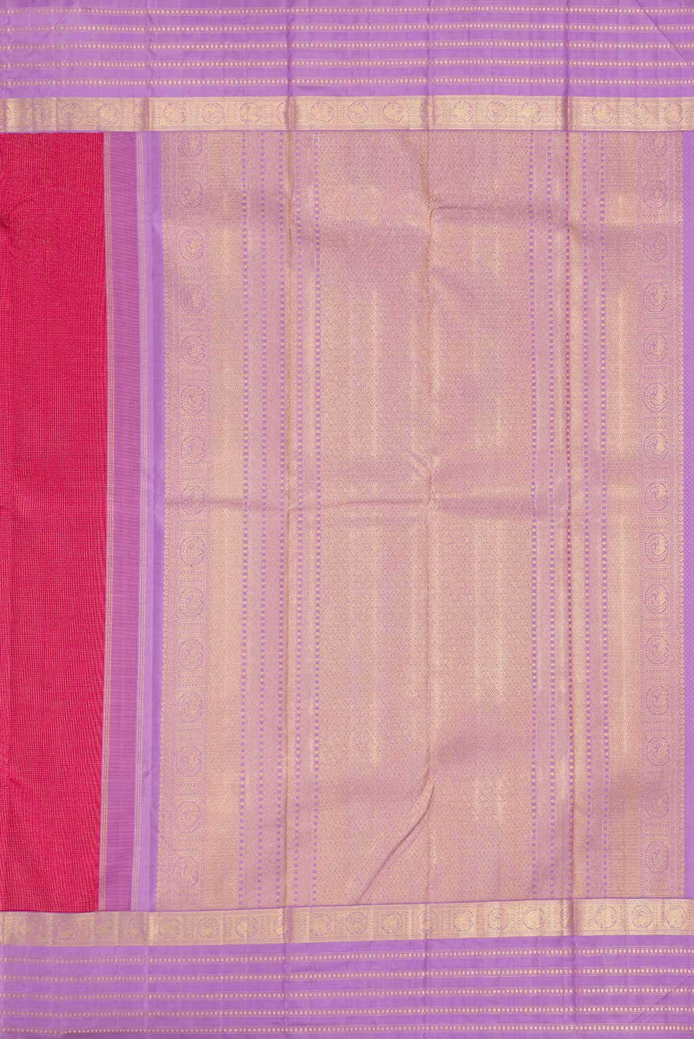 Dark Pink Dual Tone Kanjivaram Silk Saree