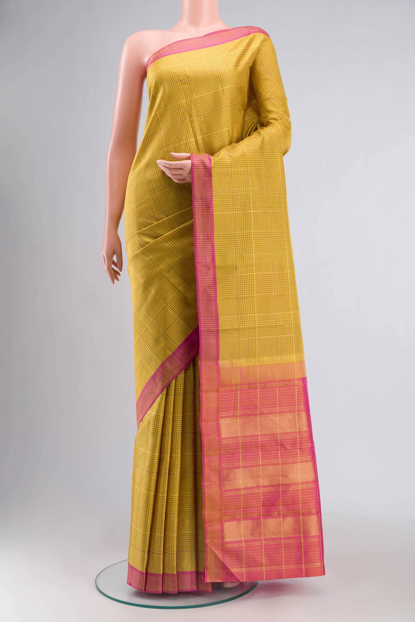 Mustard Kanchipuram Silk Saree