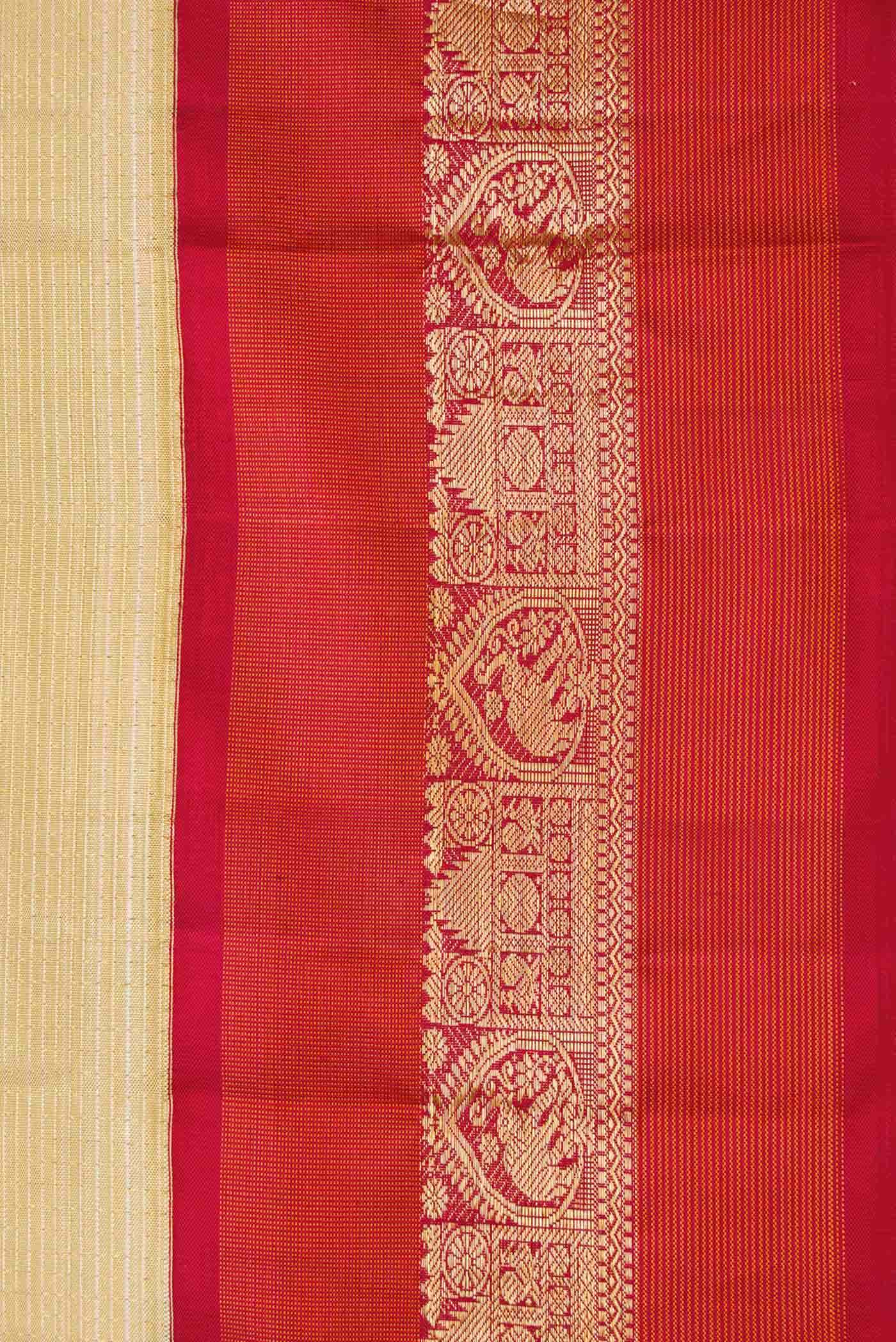 Beige Dual Tone Kanchipuram Silk Saree
