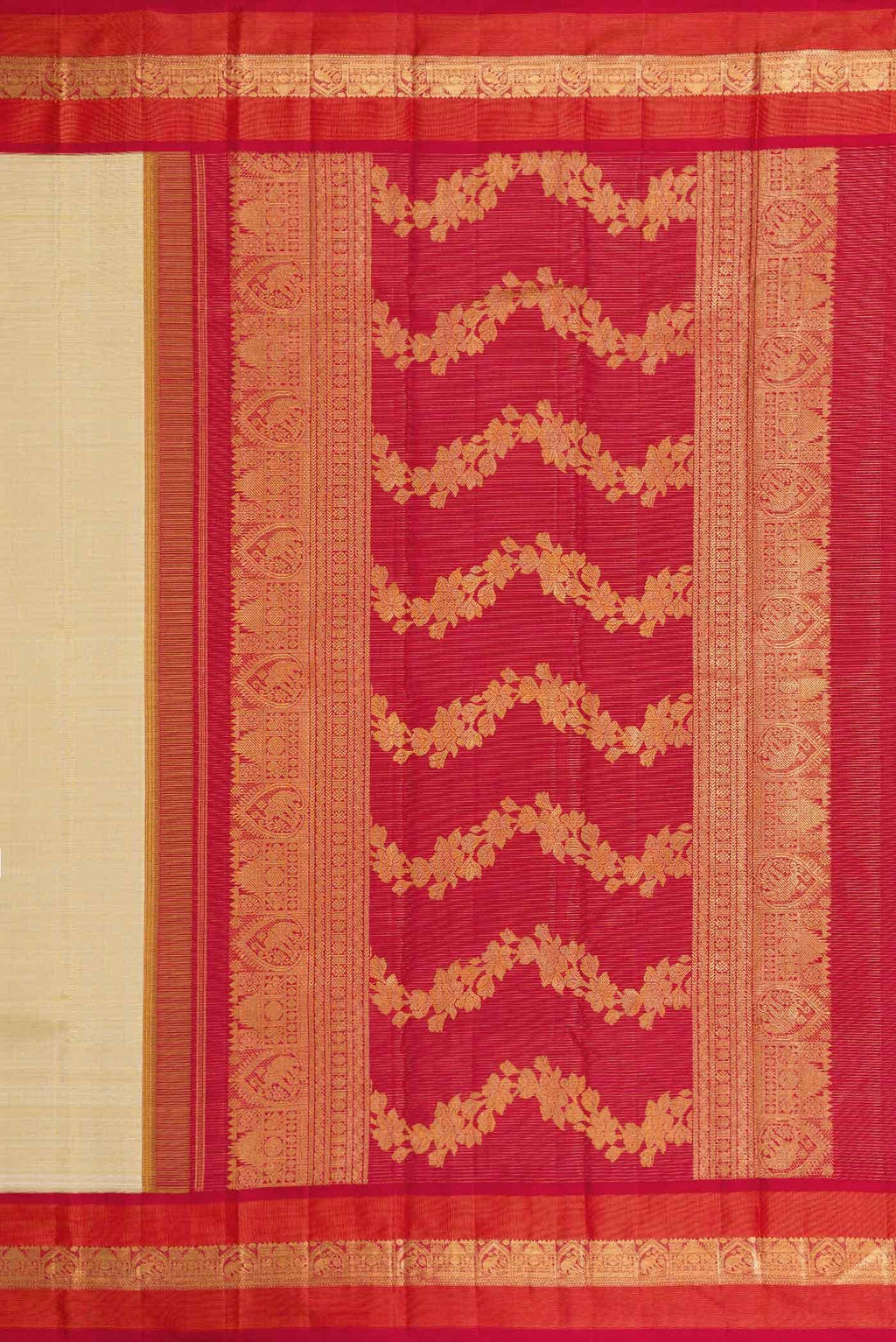 Beige Dual Tone Kanchipuram Silk Saree