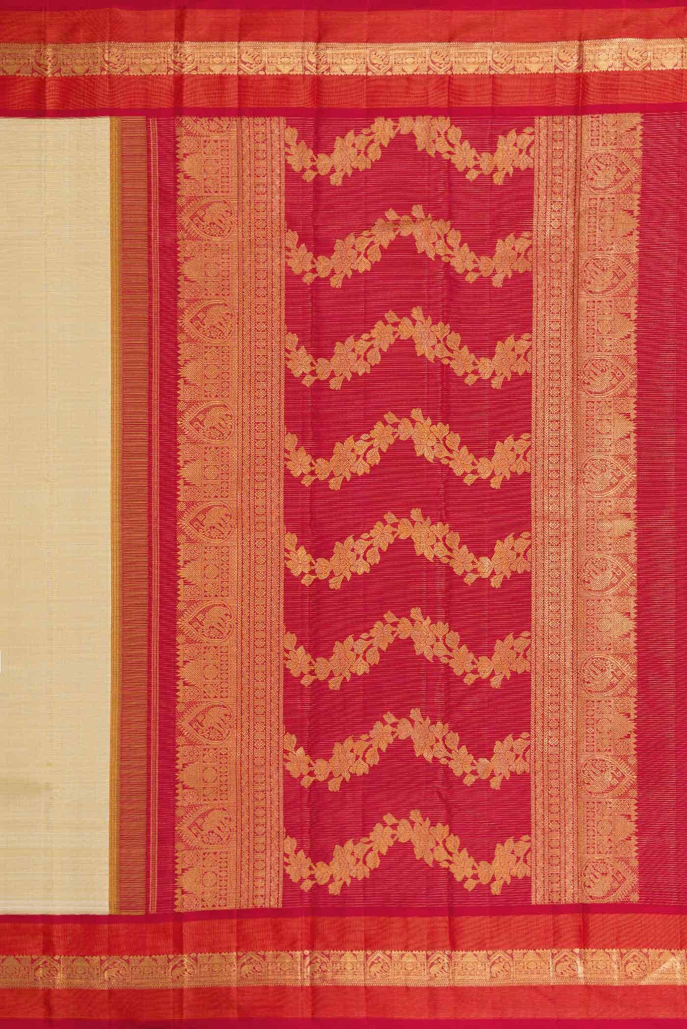 Beige Dual Tone Kanchipuram Silk Saree