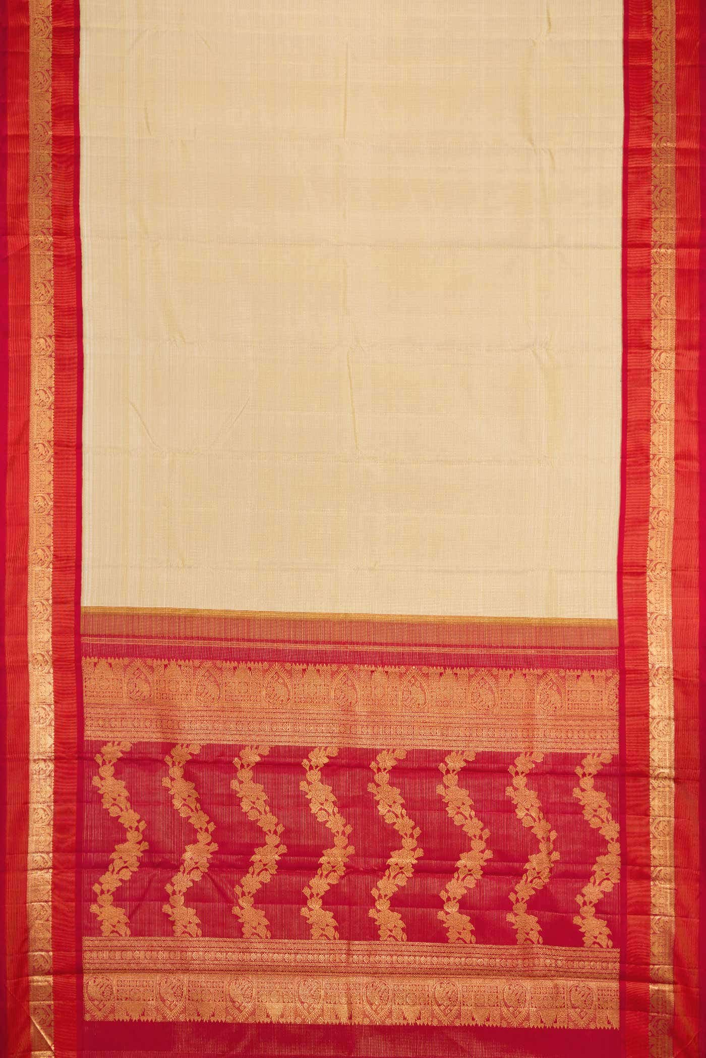 Beige Dual Tone Kanchipuram Silk Saree