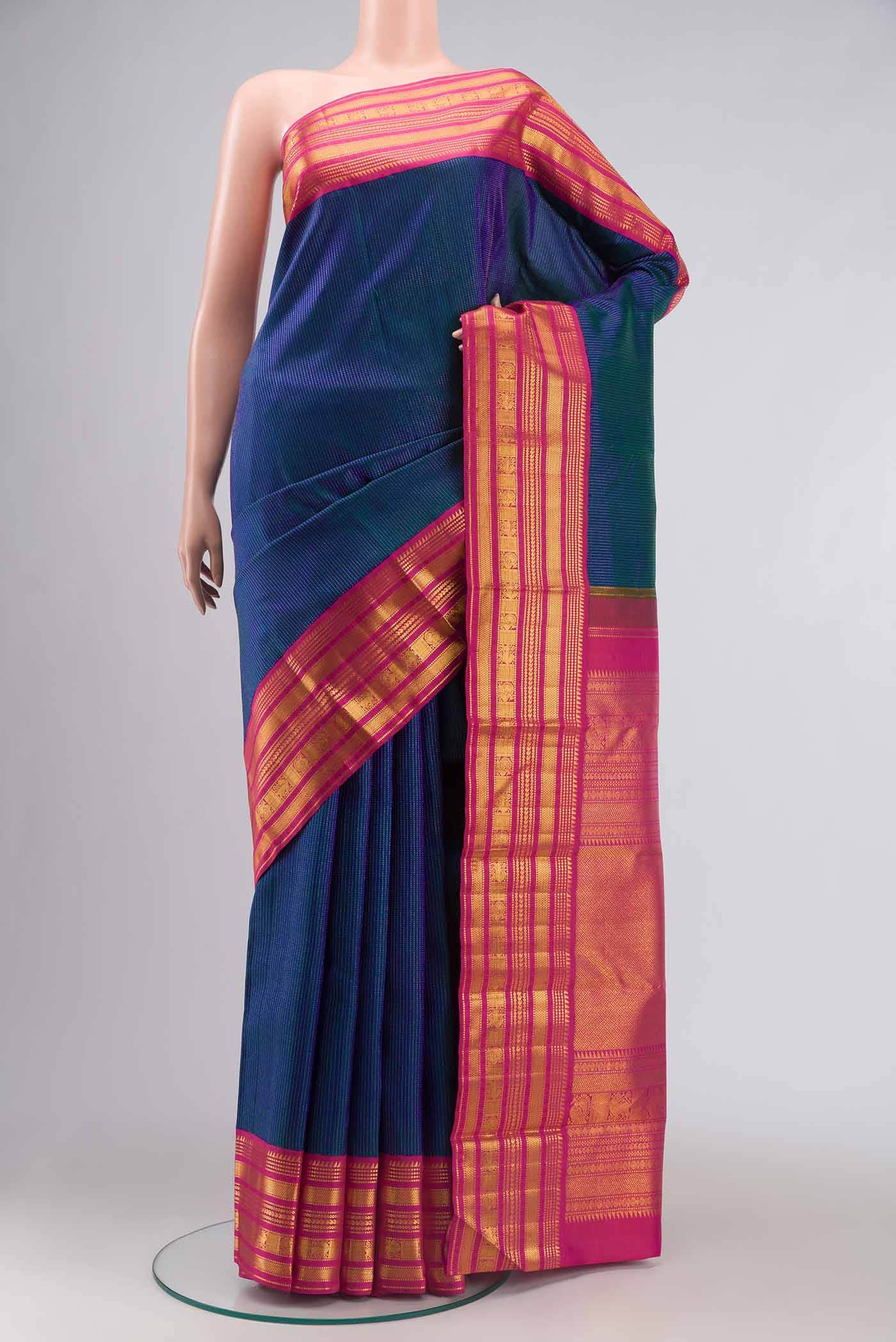 Blue Kanchipuram Silk Saree