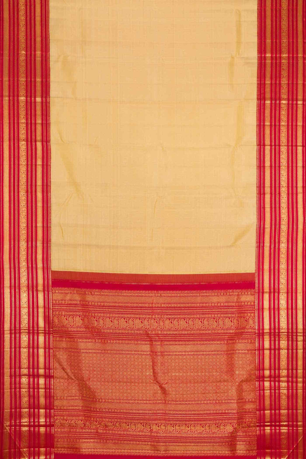 Beige Dual Tone Kanchipuram Silk Saree