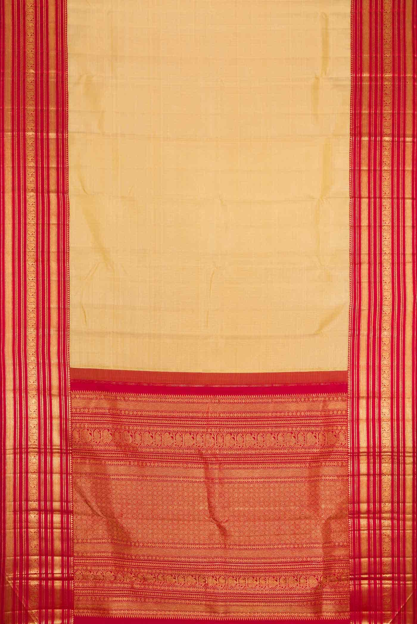 Beige Dual Tone Kanchipuram Silk Saree