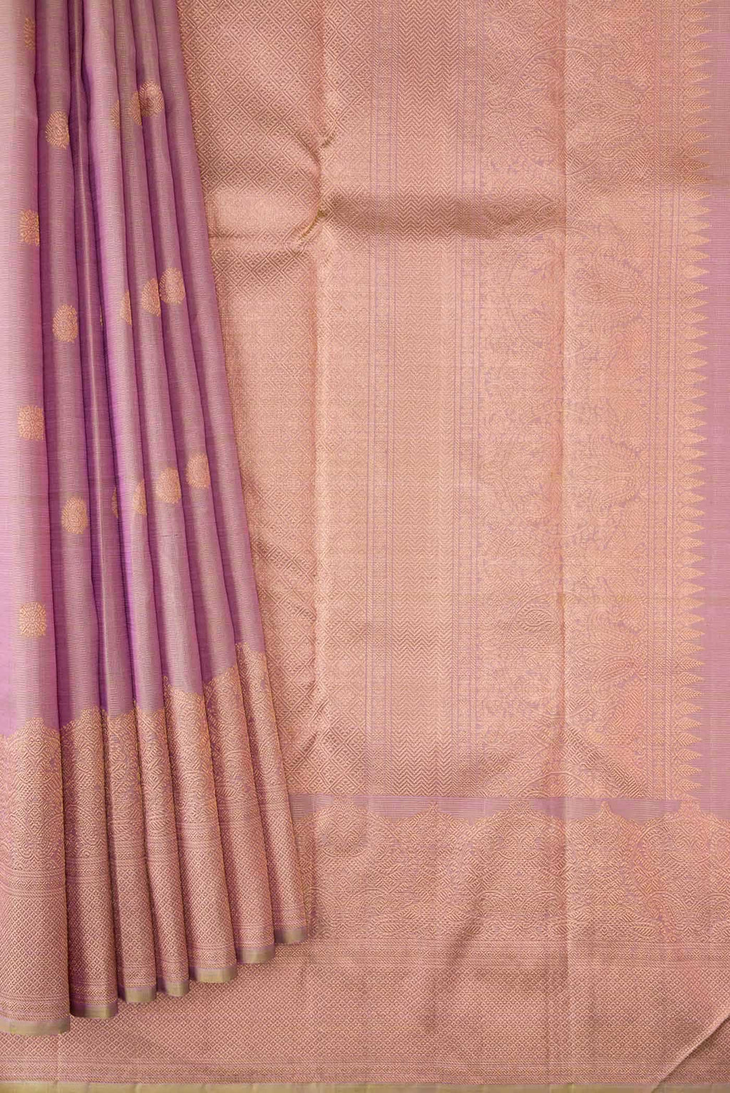 Pink Dual Tone Kanchipuram Silk Saree
