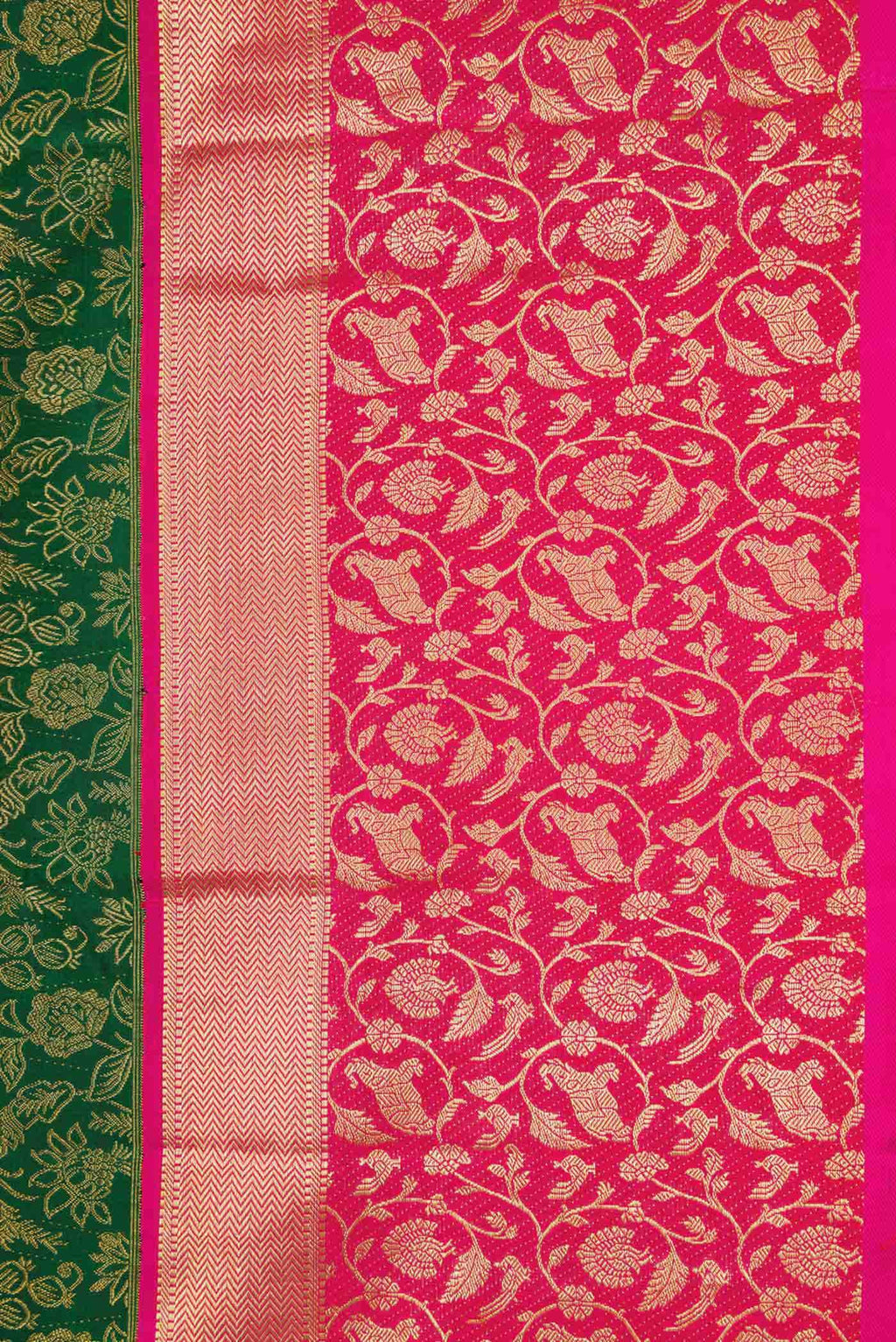 Bottle Green Dual Tone Kanchipuram Silk Saree