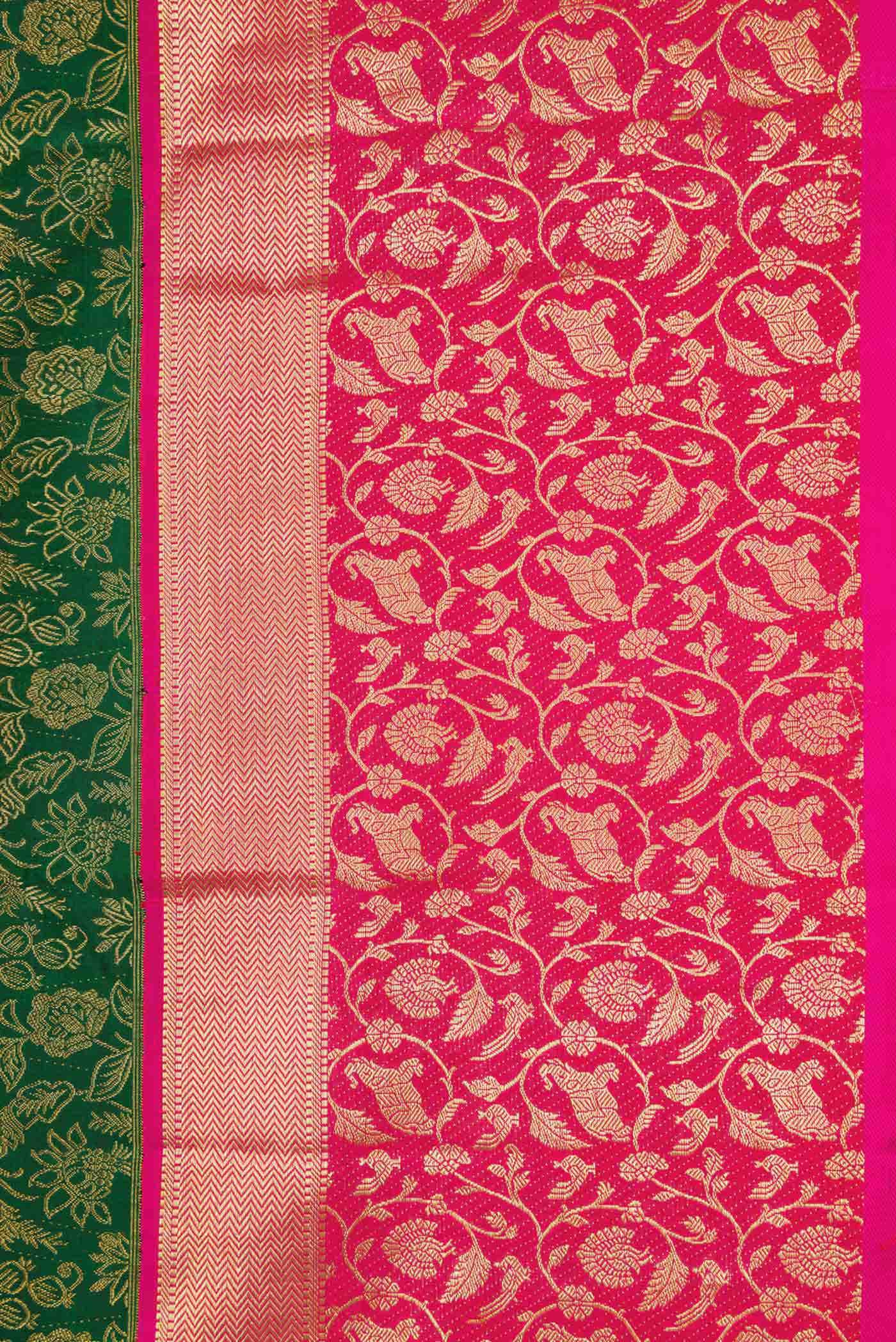 Bottle Green Dual Tone Kanchipuram Silk Saree