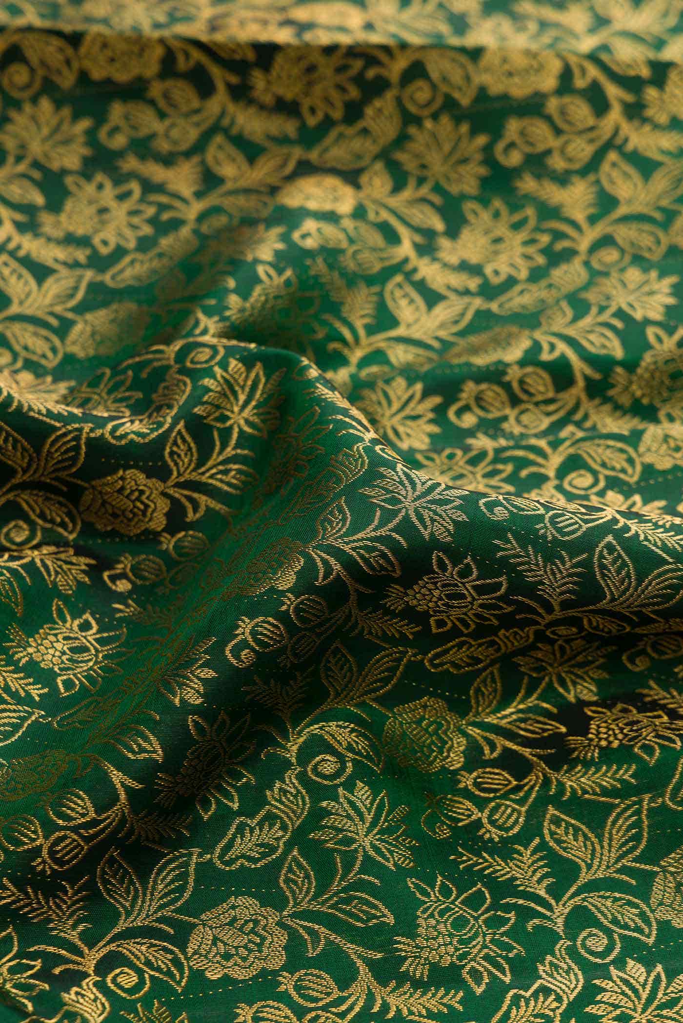 Bottle Green Dual Tone Kanchipuram Silk Saree