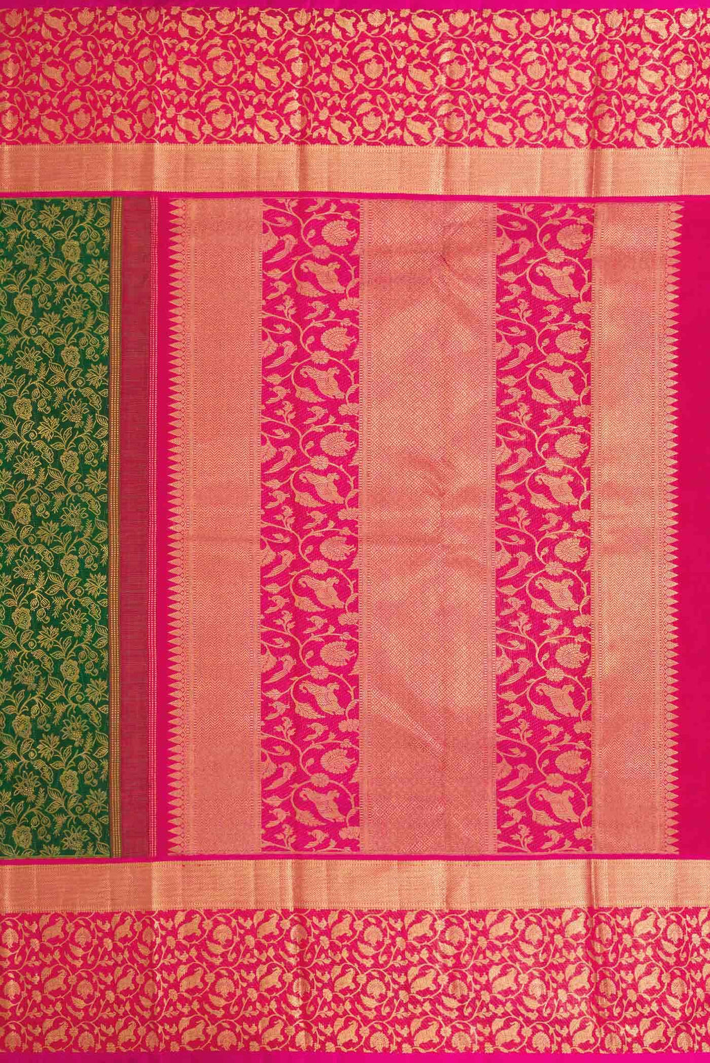 Bottle Green Dual Tone Kanchipuram Silk Saree
