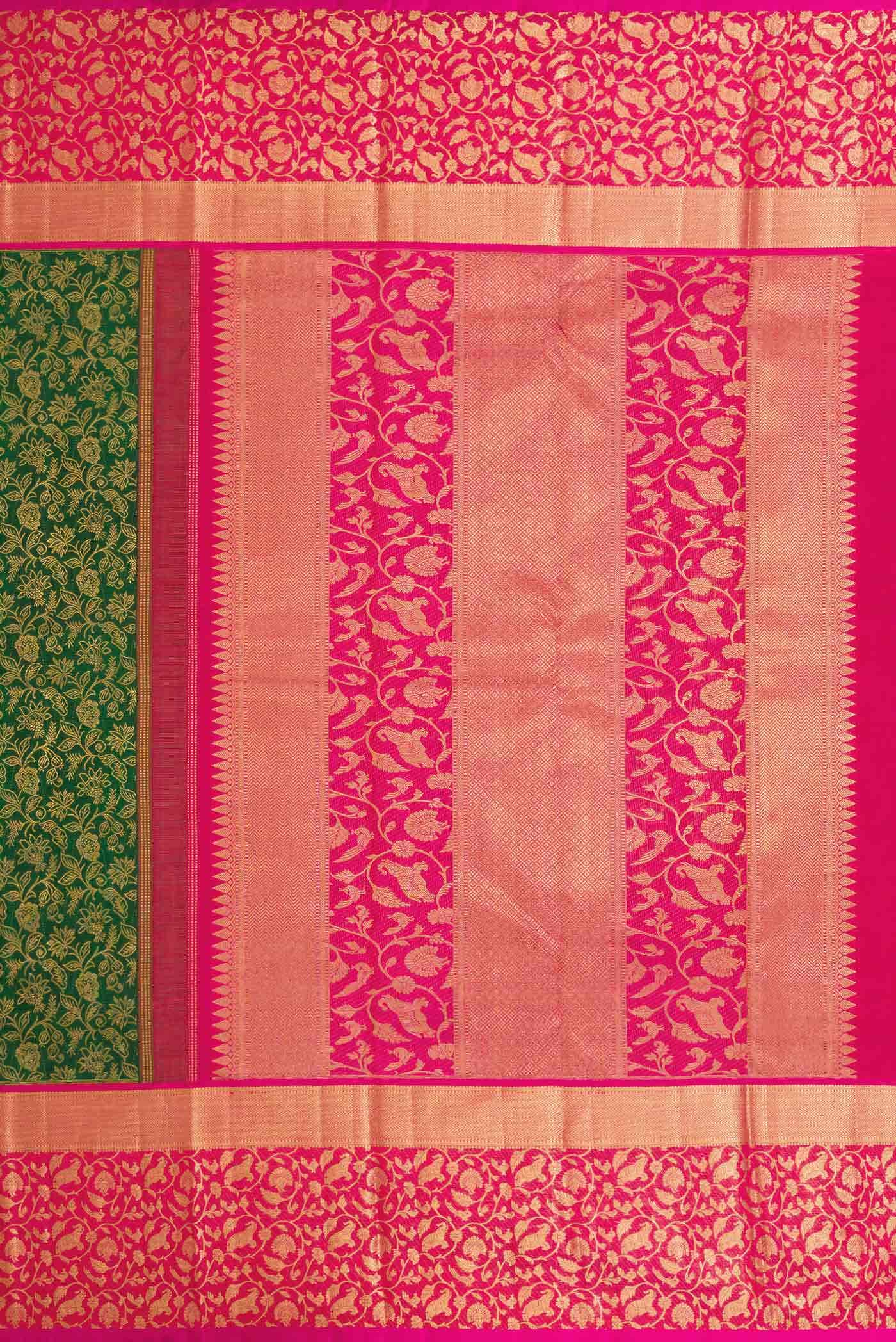 Bottle Green Dual Tone Kanchipuram Silk Saree
