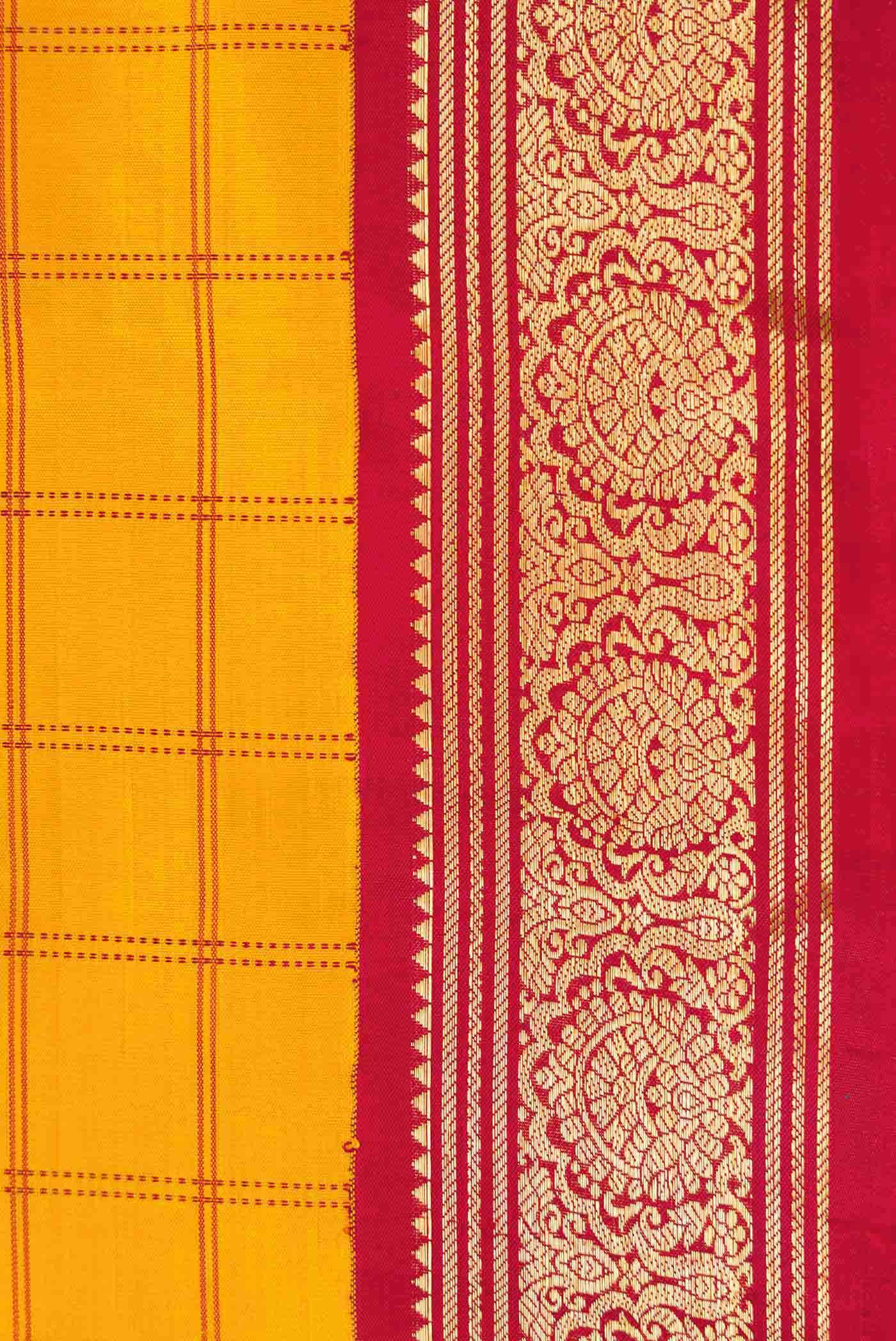 Yellow Dual Tone Kanchipuram Silk Saree
