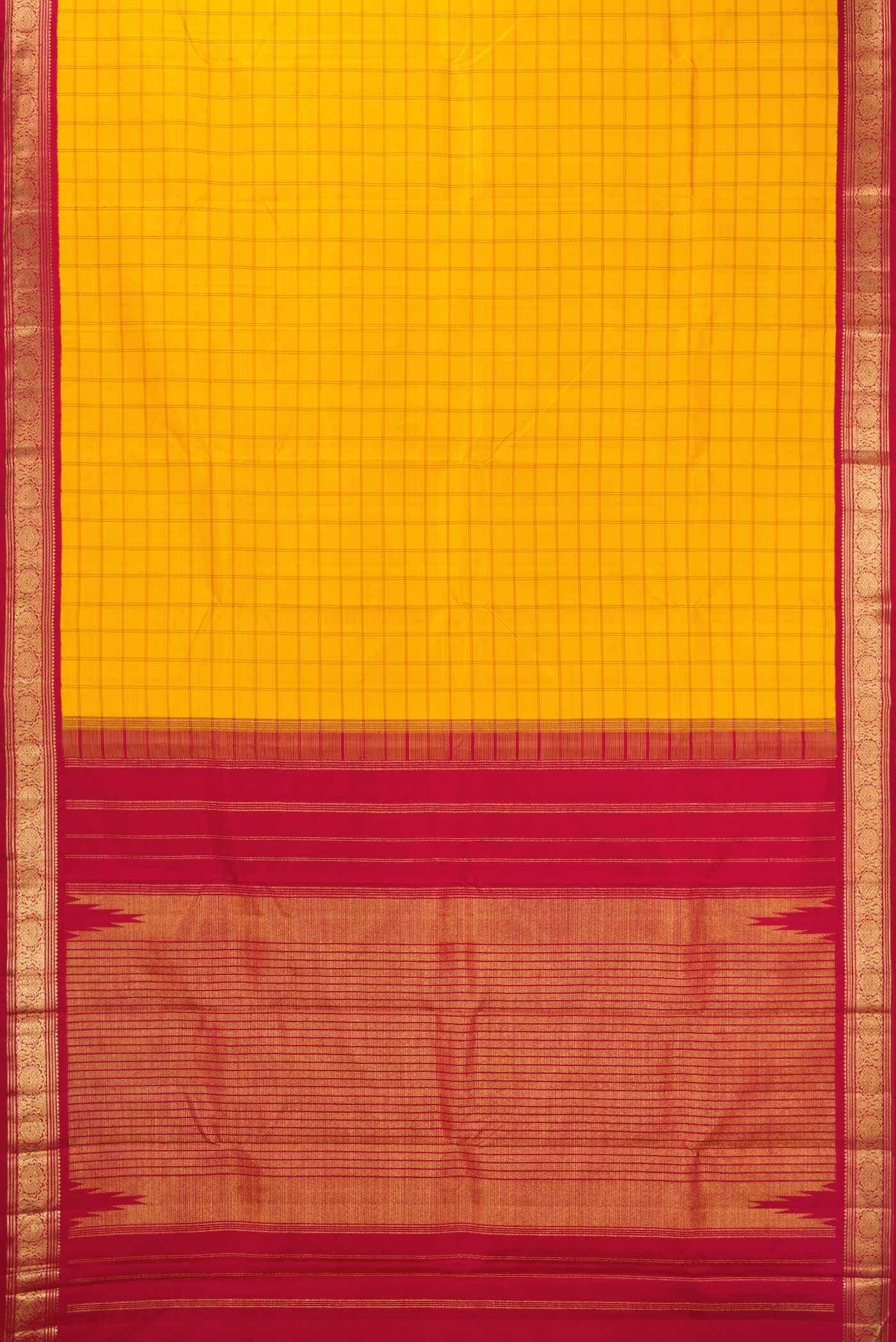 Yellow Dual Tone Kanchipuram Silk Saree