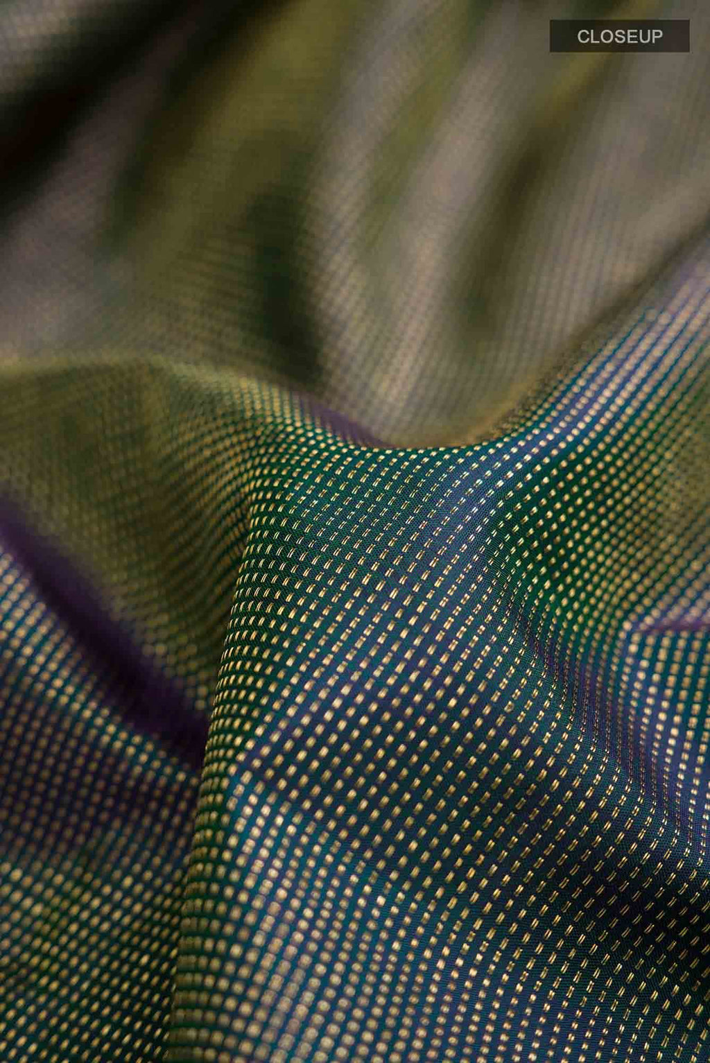 Blue with Green Dual Tone Kanchipuram Silk Saree