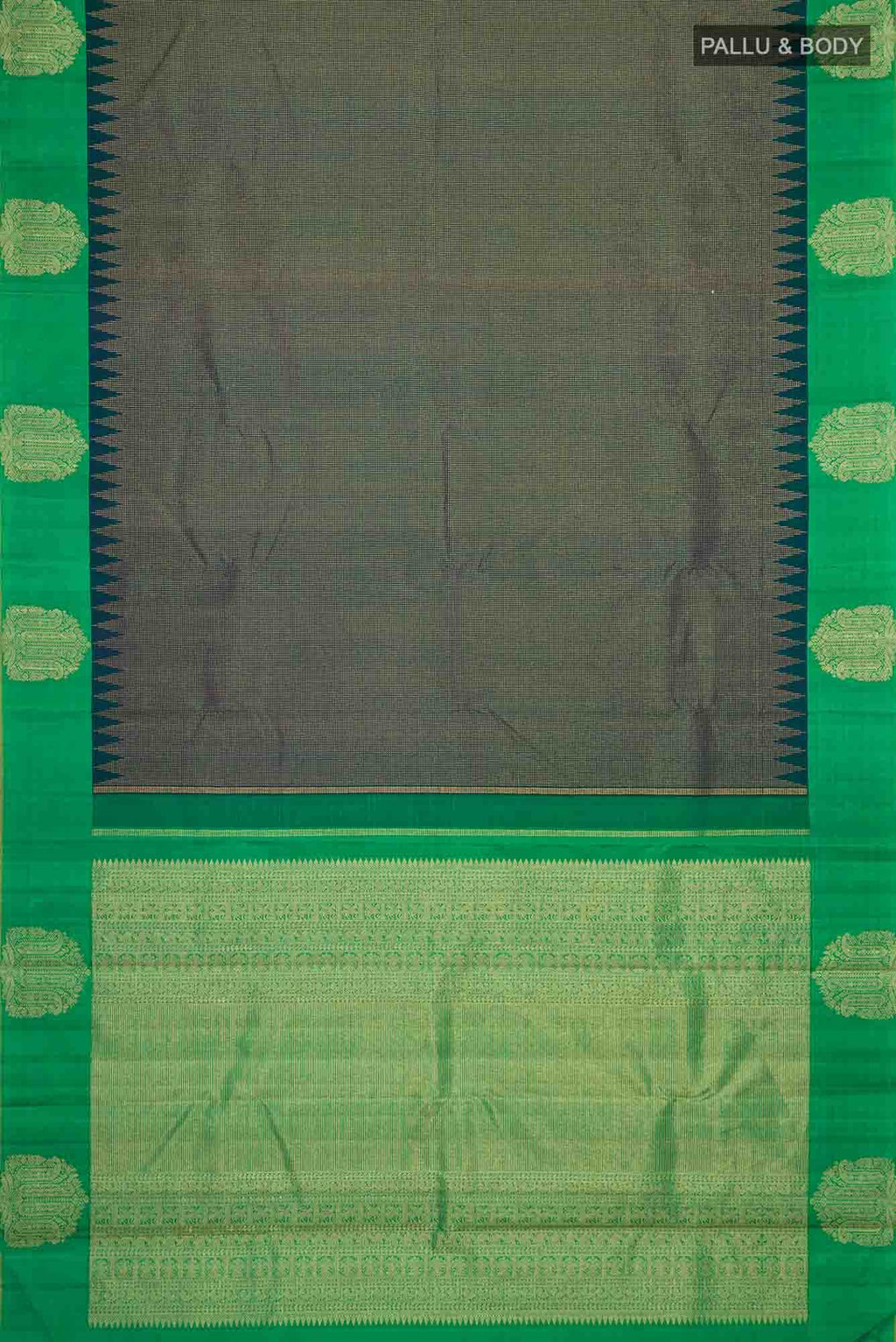 Blue with Green Dual Tone Kanchipuram Silk Saree