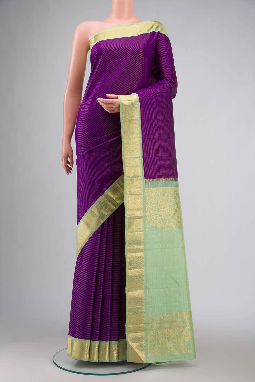 Purple Kanchipuram Silk Saree