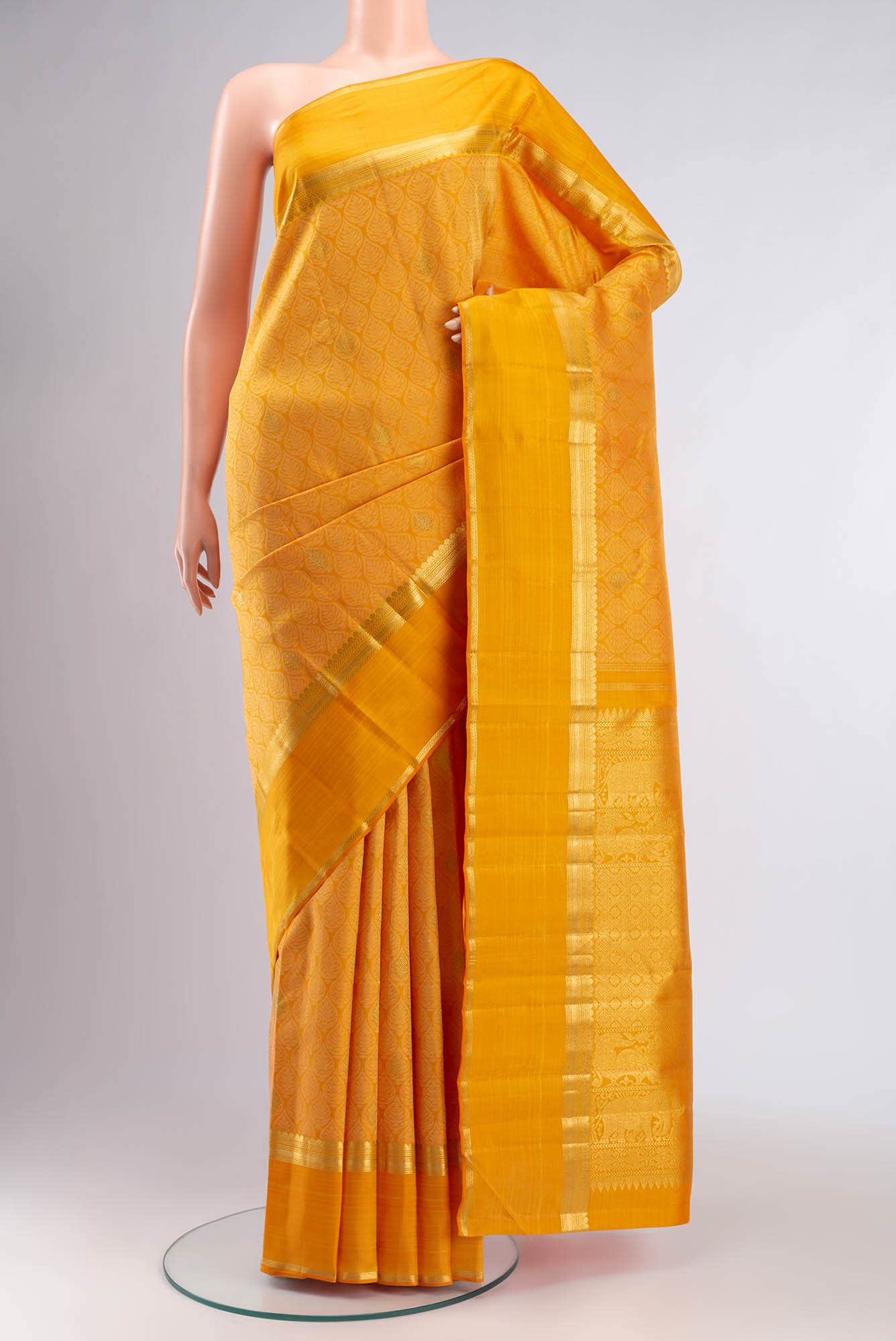 Orange Kanchipuram Silk Saree