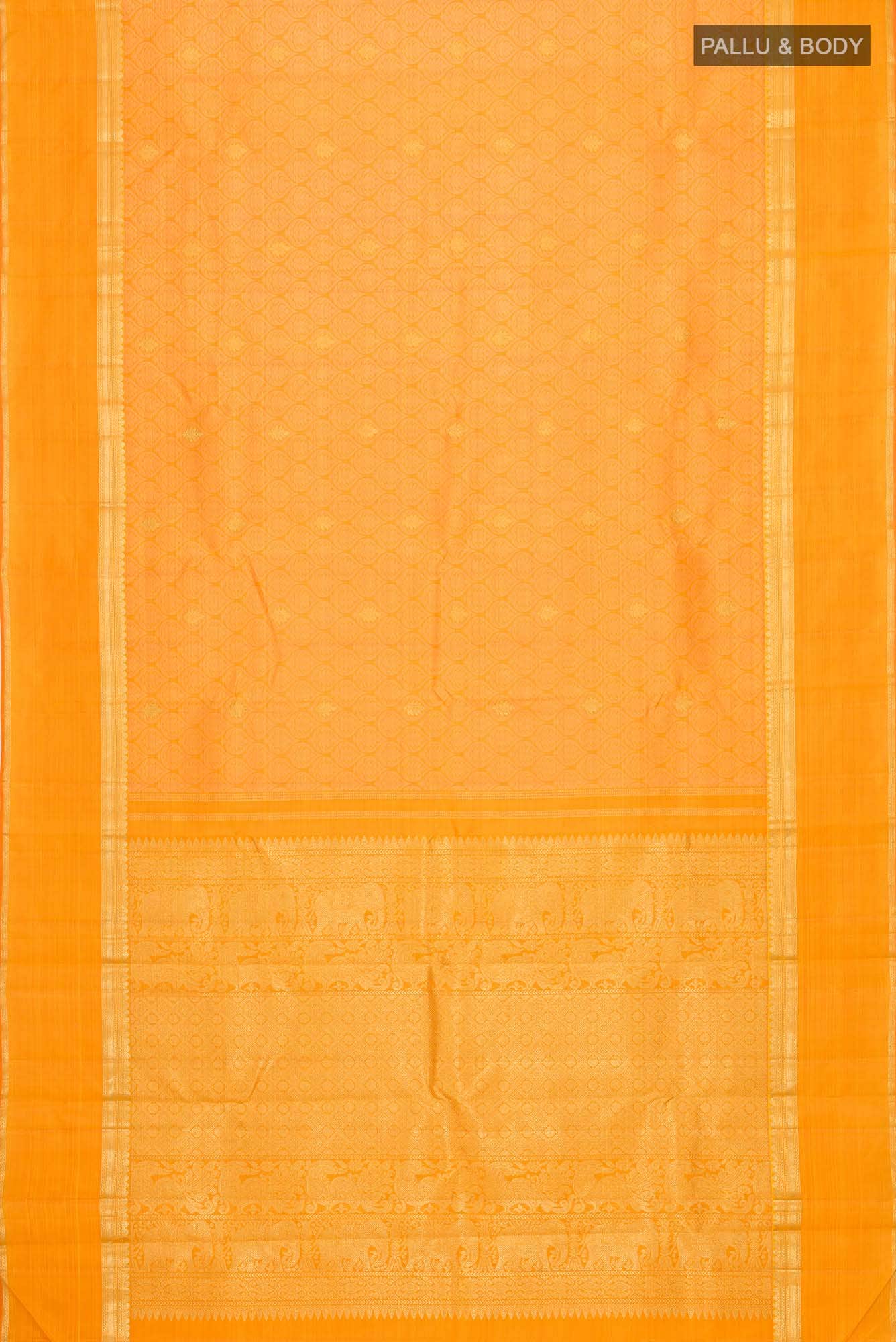 Orange Kanchipuram Silk Saree