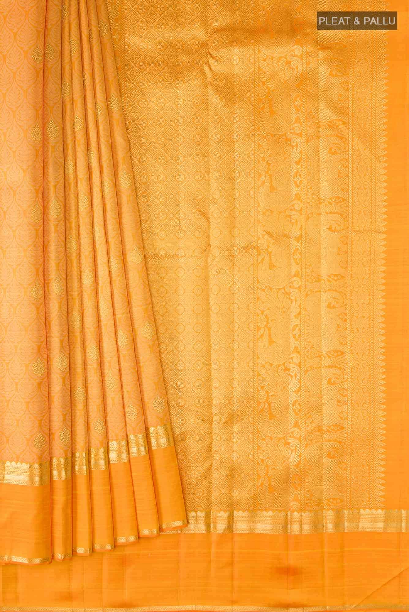 Orange Kanchipuram Silk Saree