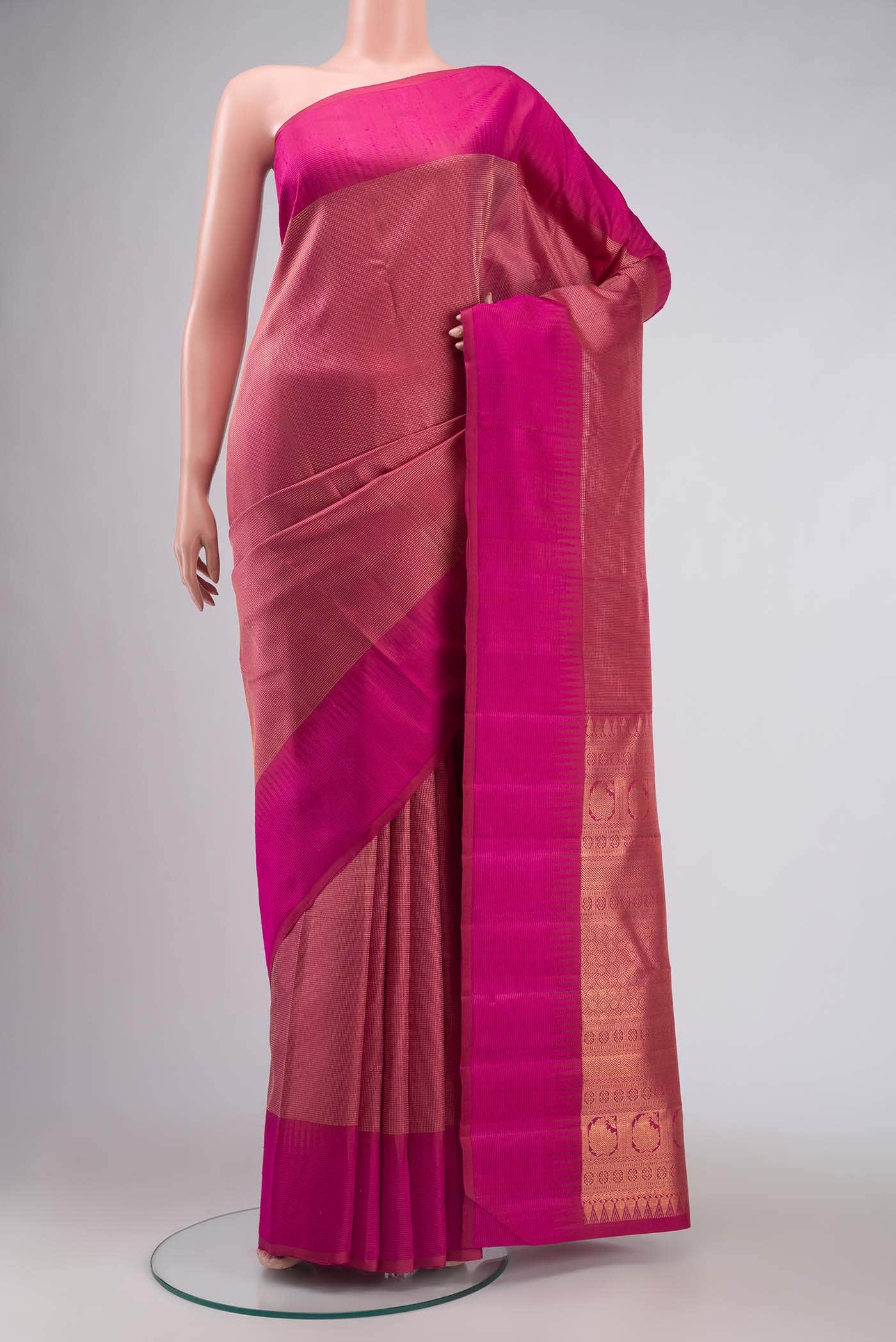 Pink Kanchipuram Silk Saree
