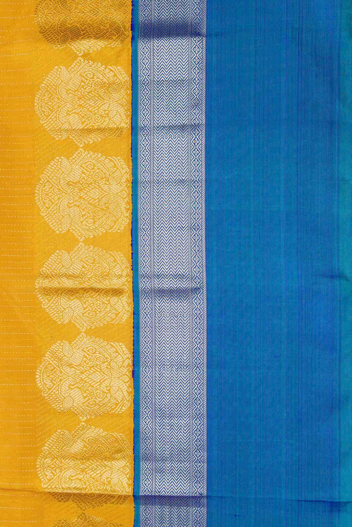 Mustard Dual Tone Kanchipuram Silk Saree