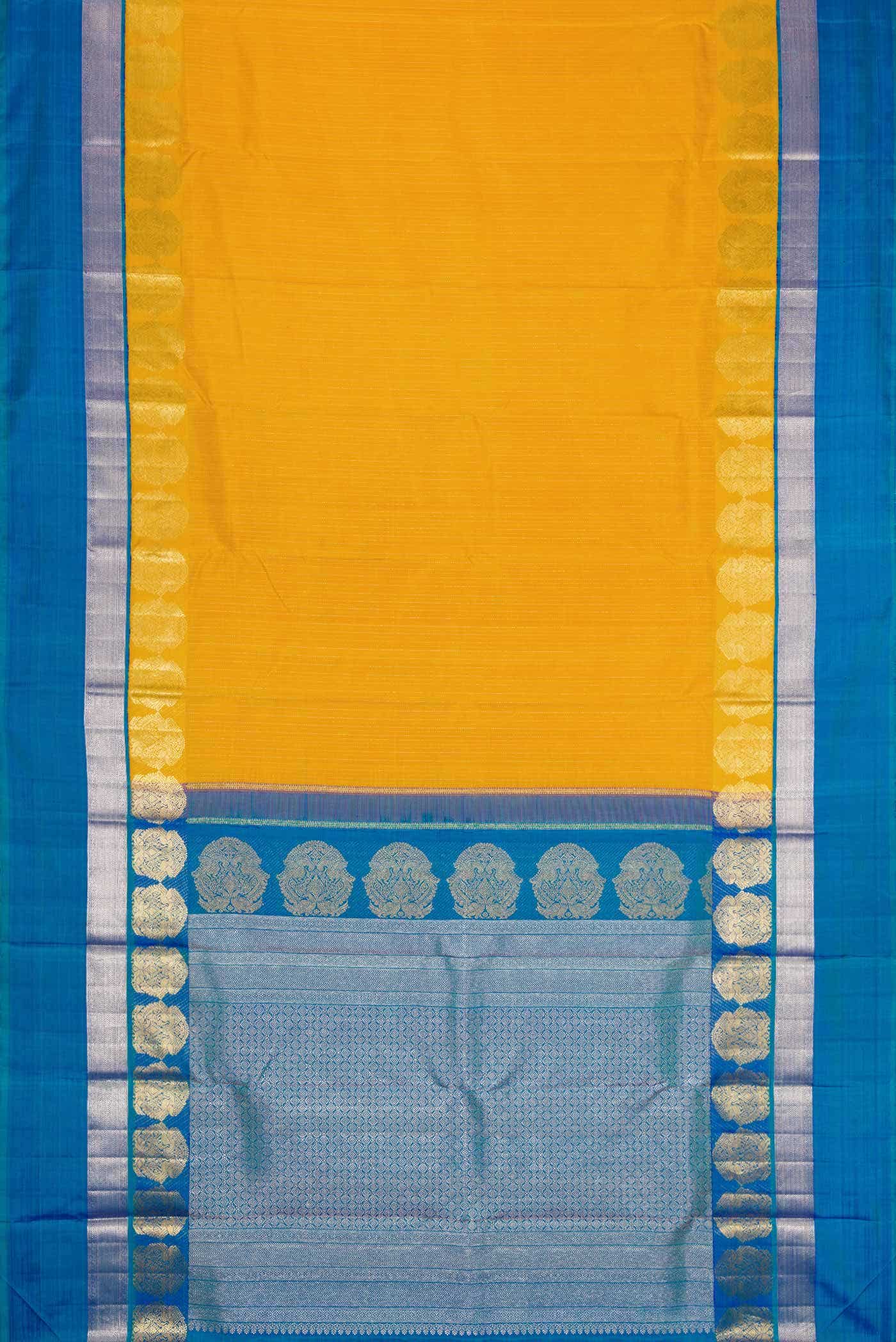 Mustard Dual Tone Kanchipuram Silk Saree