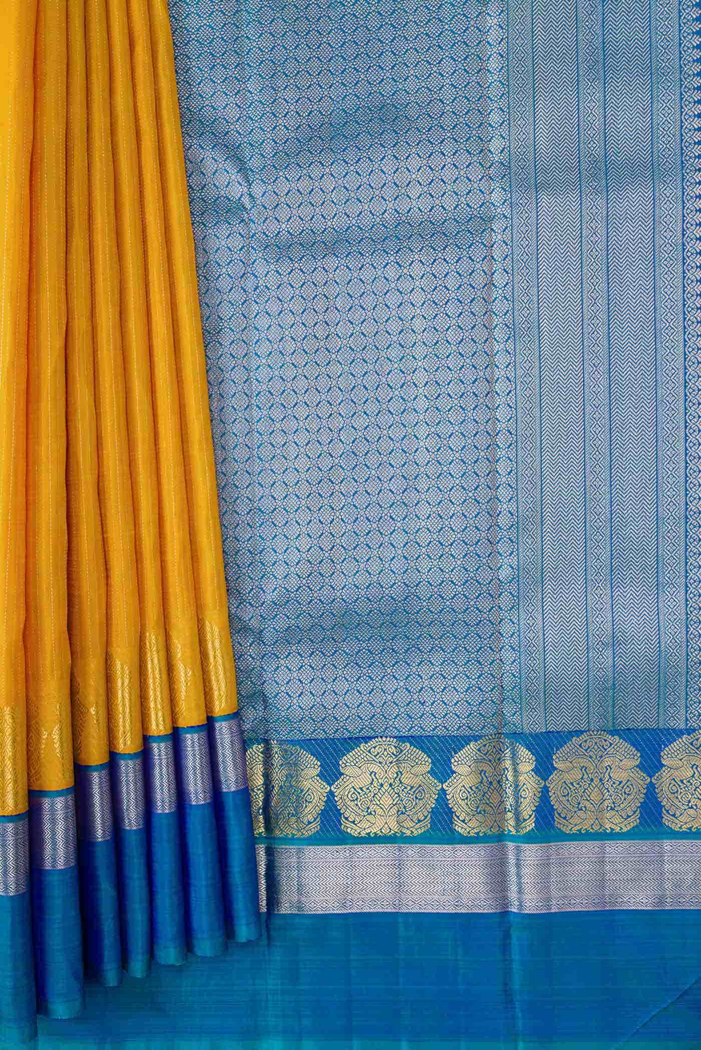 Mustard Dual Tone Kanchipuram Silk Saree