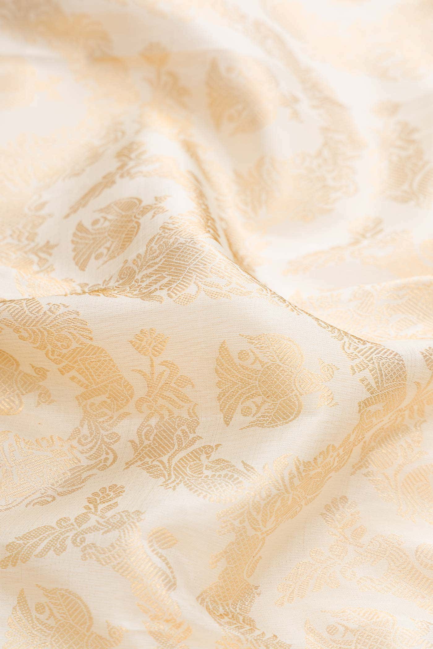 Off White Dual Tone Kanchipuram Silk Saree