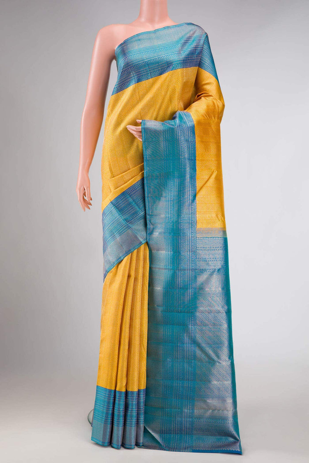Mustard Dual Tone Kanchipuram Silk Saree