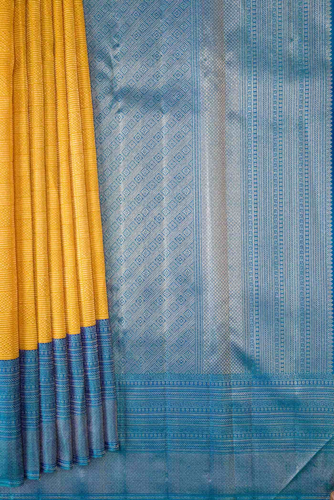 Mustard Dual Tone Kanchipuram Silk Saree