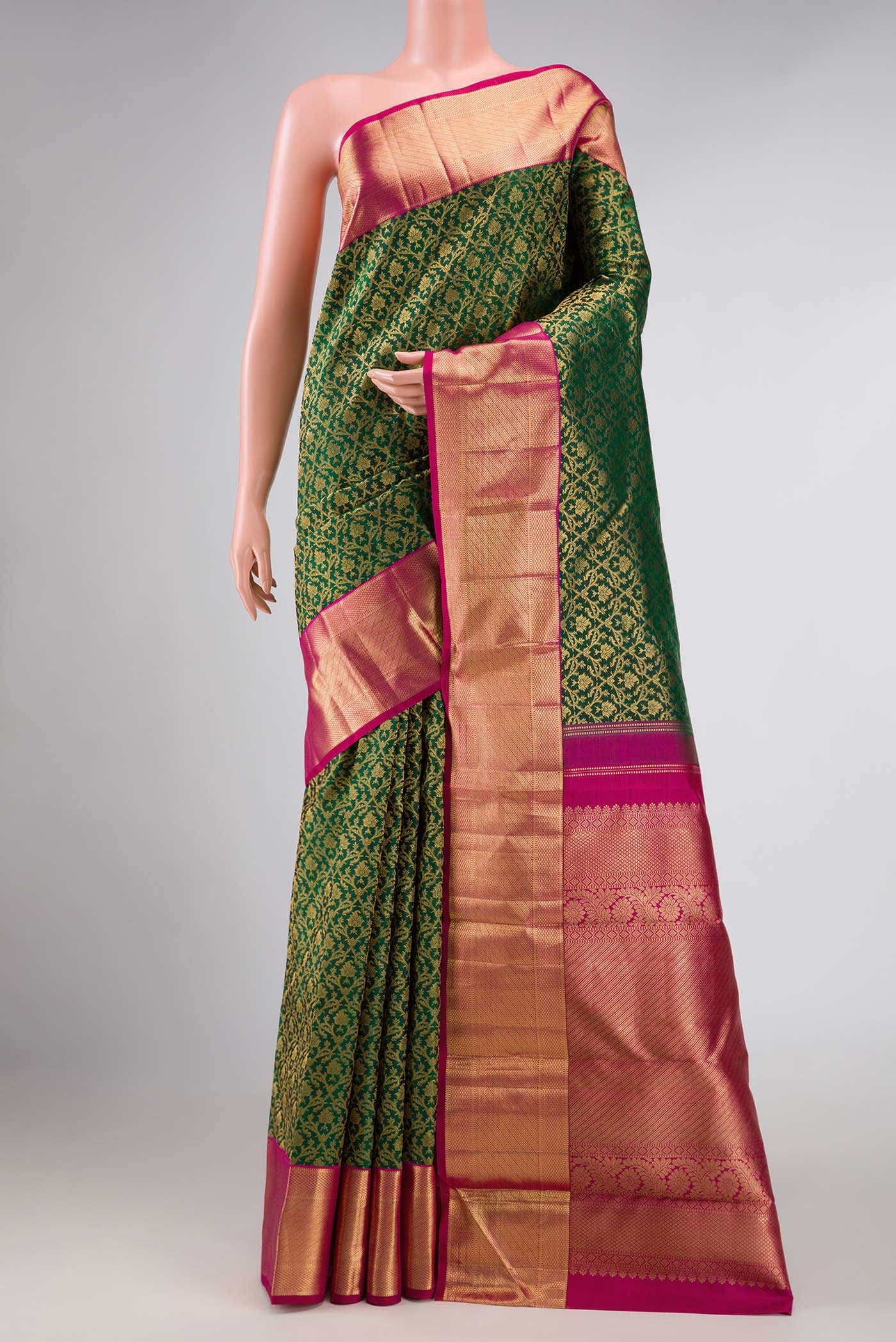 Green Dual Tone Kanchipuram Silk Saree