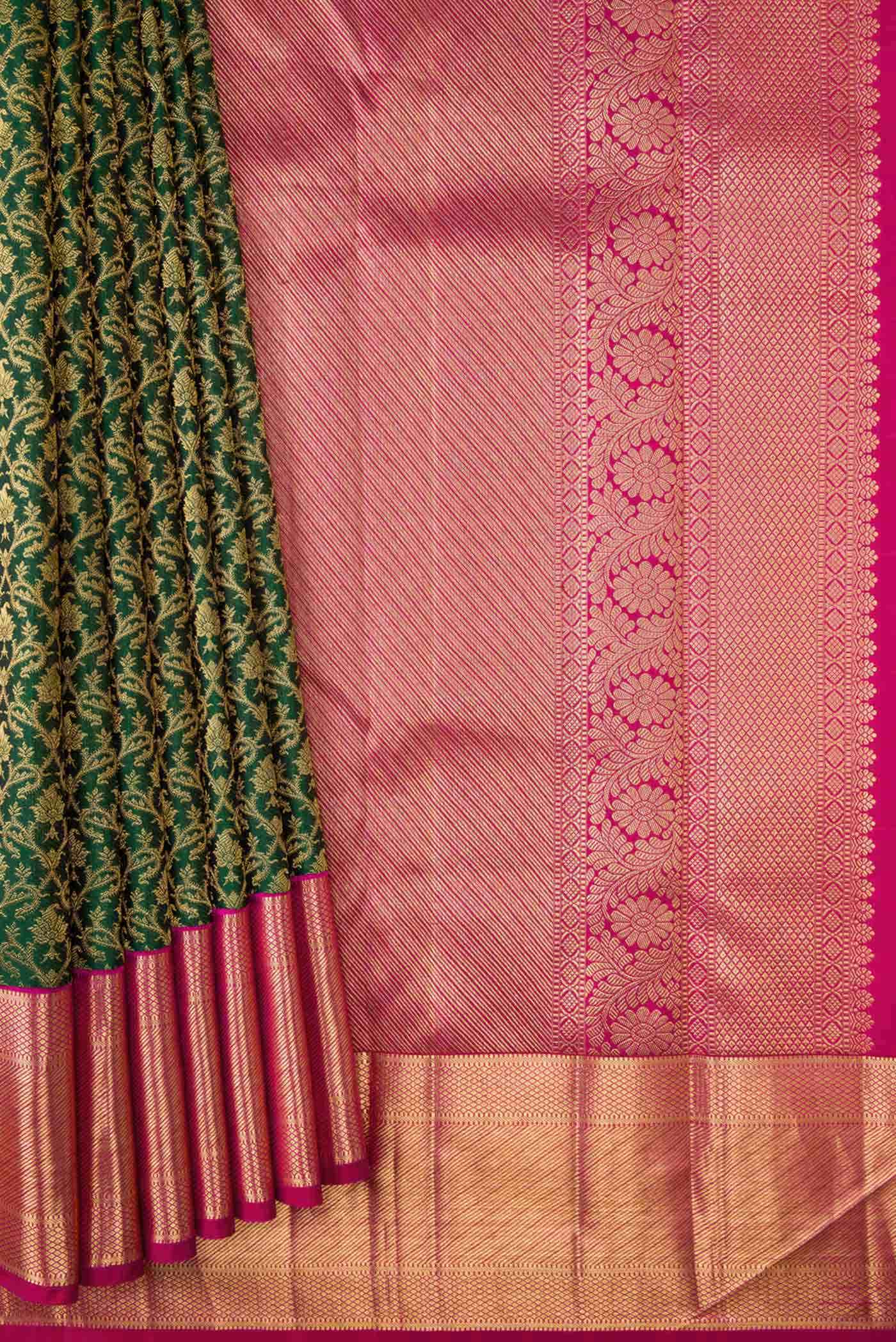 Green Dual Tone Kanchipuram Silk Saree