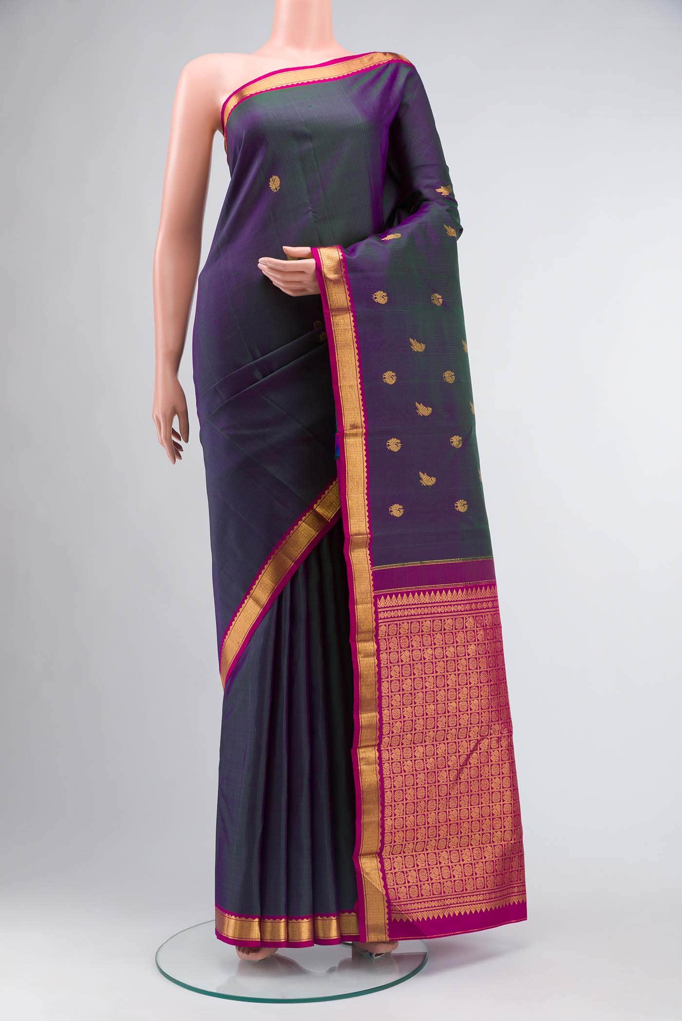 Blue Kanchipuram Silk Saree